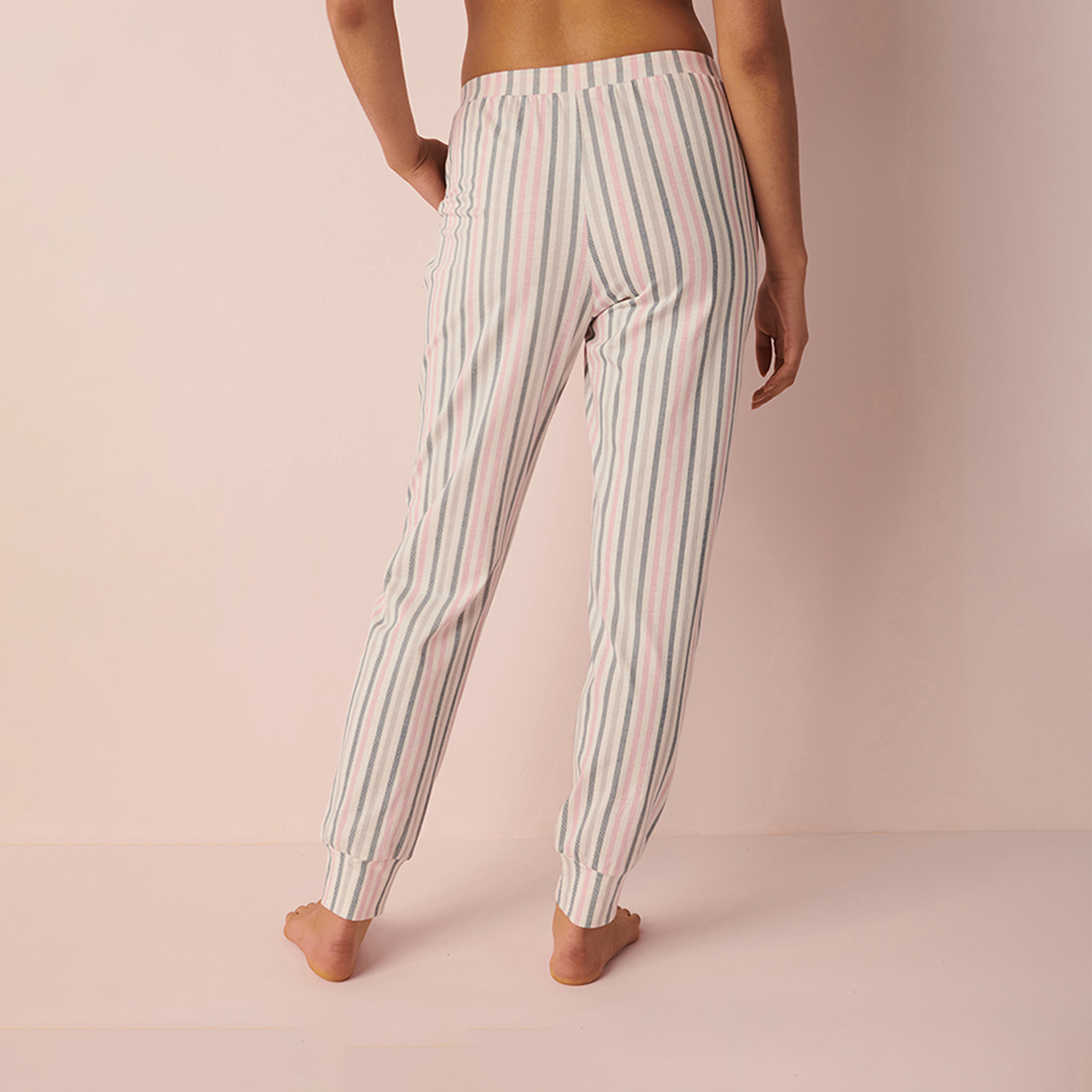 La Vie En Rose Women's Drawstring Striped Pyjamas-women-clothing-nightwear-pyjamas-bottoms-image-2