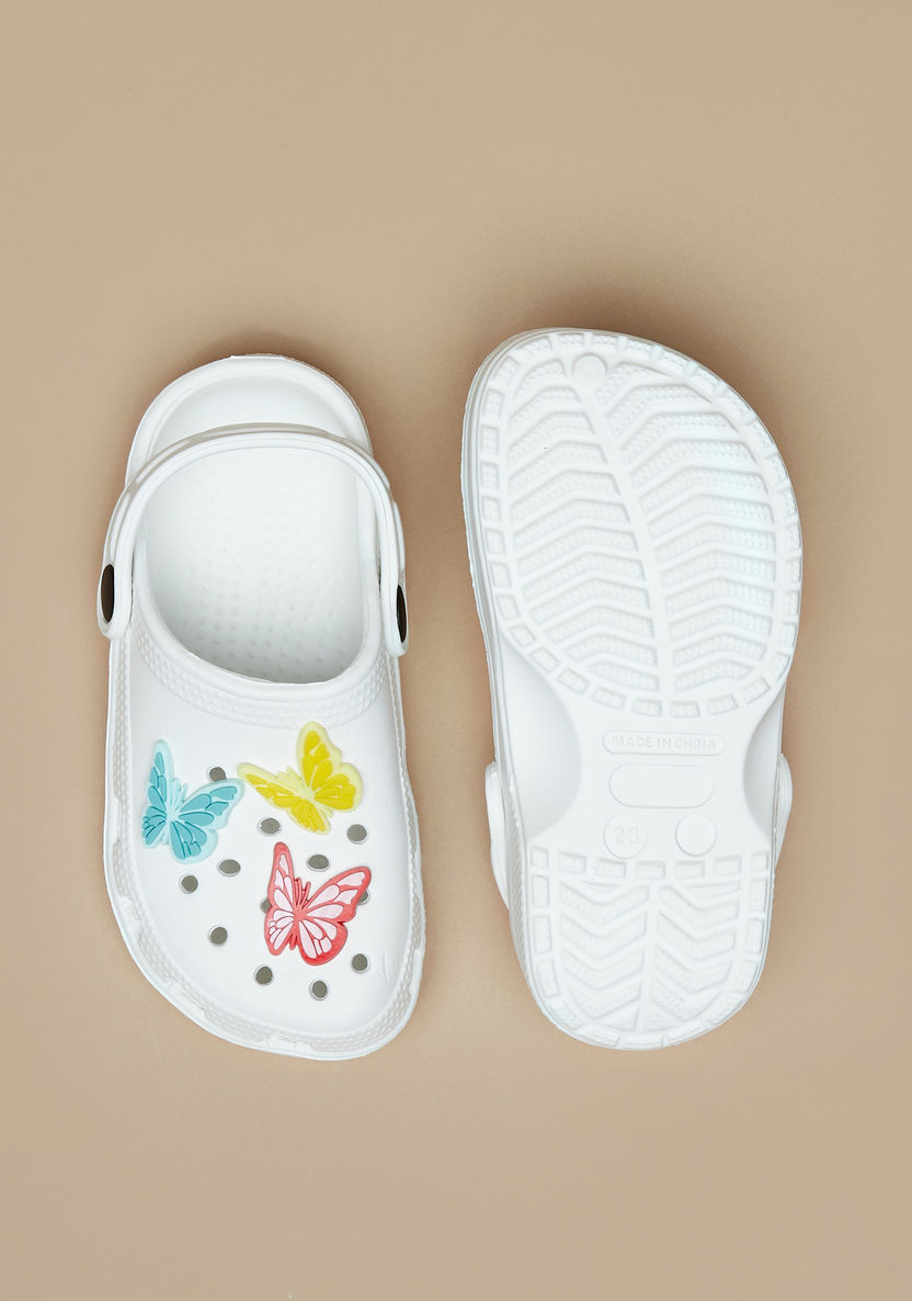 Aqua Butterfly Accent Slip-On Clogs-Girl%27s Flip Flops & Beach Slippers-image-3