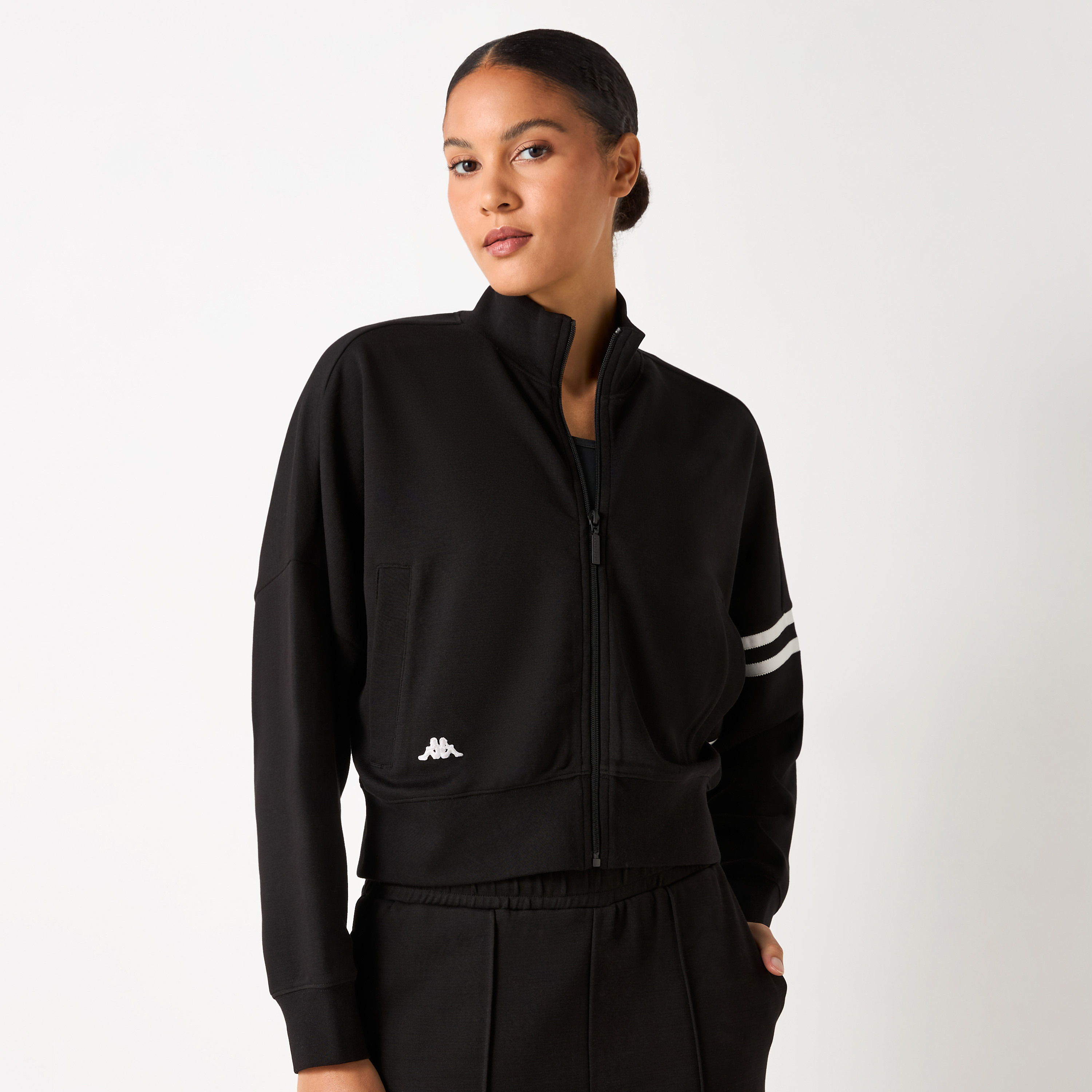 Kappa Striped Jacket with Zip Closure and Long Sleeves-sports-women-clothing-coatsandjackets-jackets-image-11