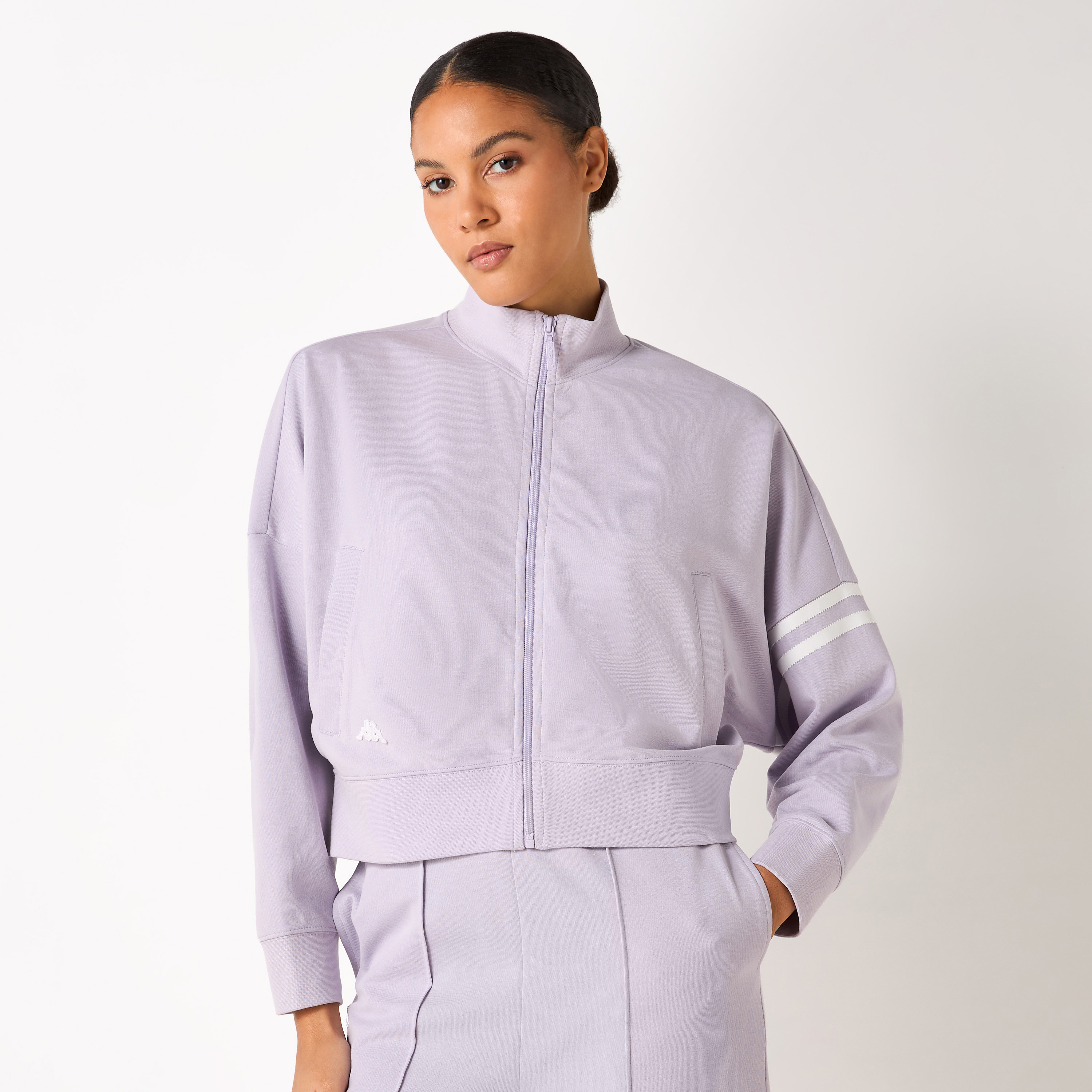 Kappa Striped Jacket with Zip Closure and Long Sleeves-sports-women-clothing-coatsandjackets-jackets-image-6