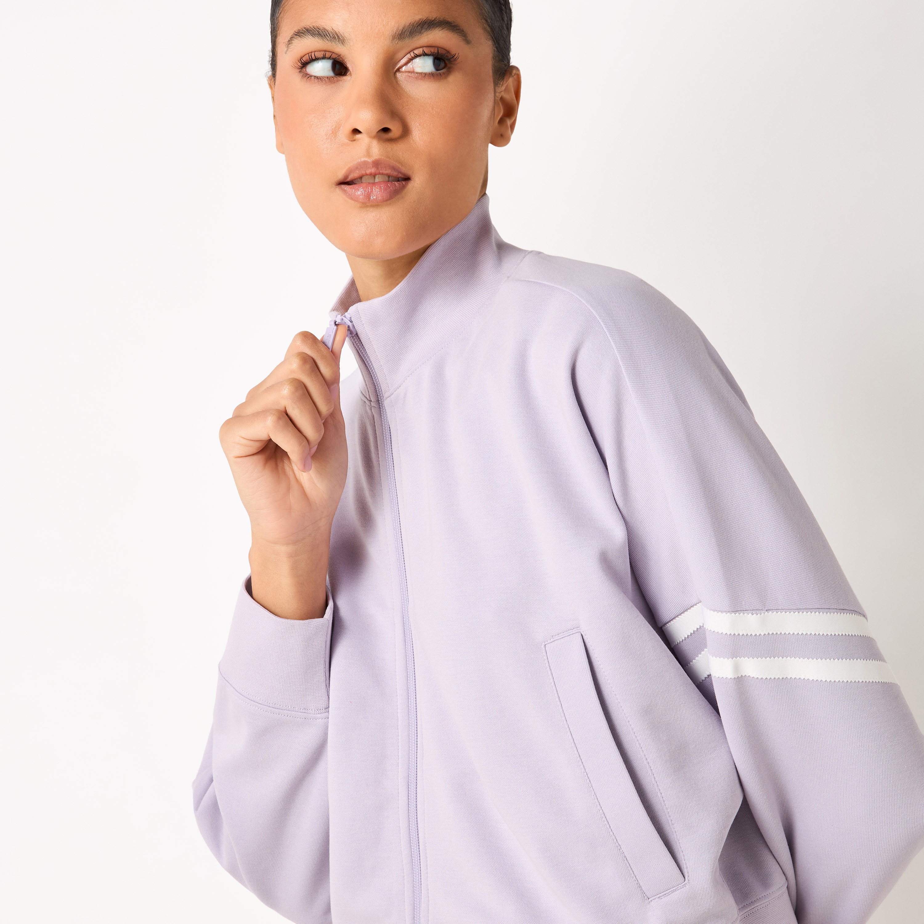 Kappa Striped Jacket with Zip Closure and Long Sleeves-sports-women-clothing-coatsandjackets-jackets-image-9