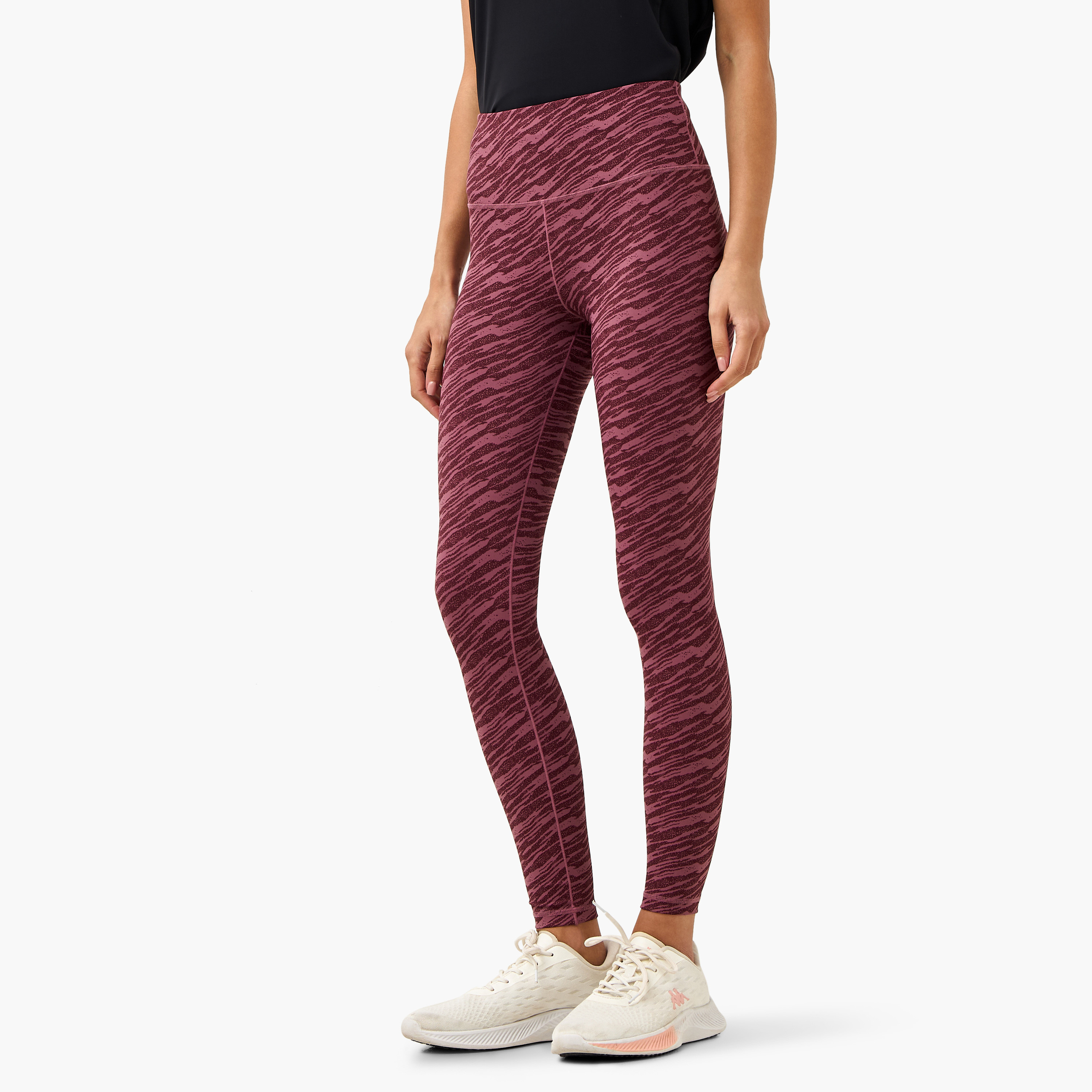 Kappa All-Over Print Leggings with Elasticated Waistband-sports-women-clothing-activewearleggings-image-1