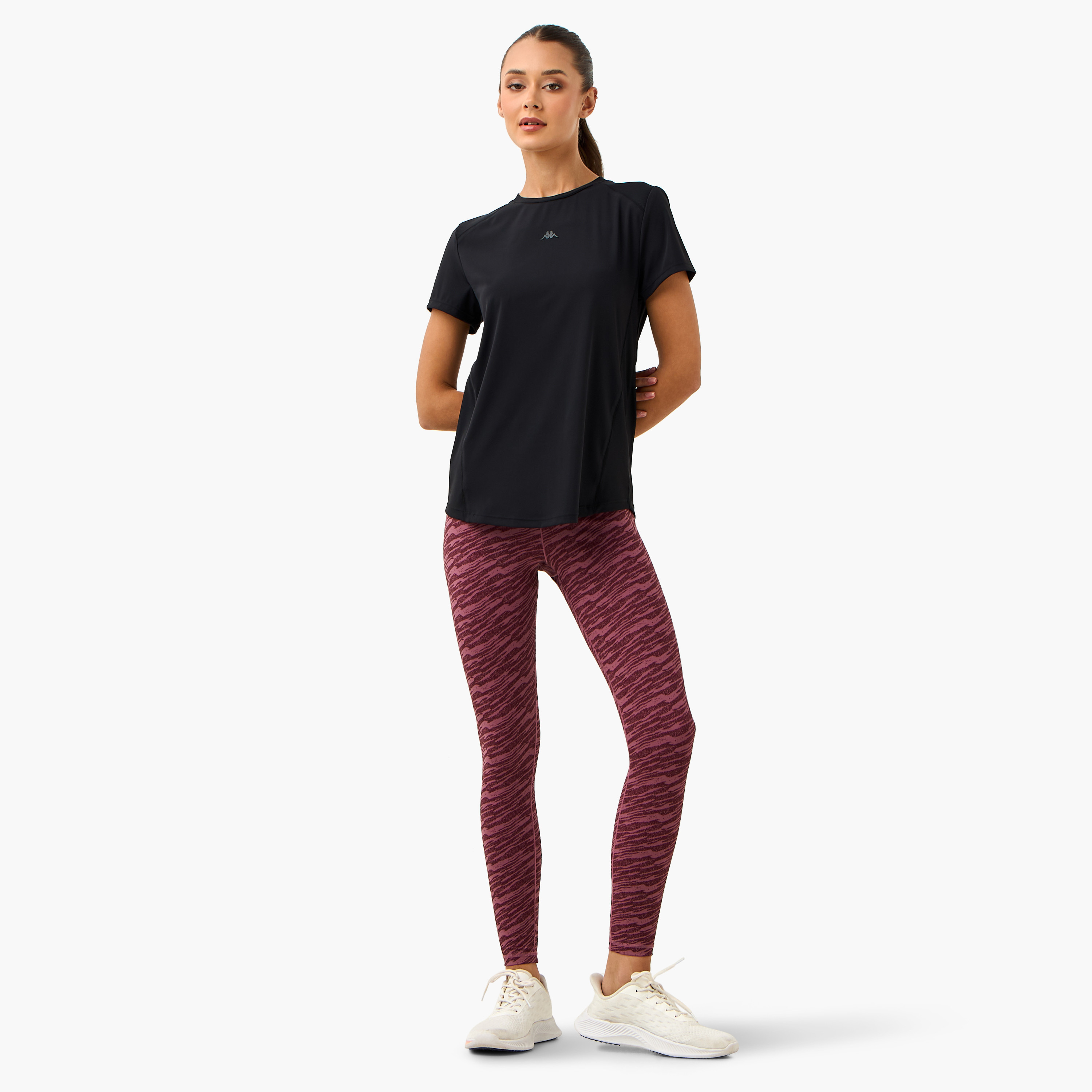 Kappa All-Over Print Leggings with Elasticated Waistband-sports-women-clothing-activewearleggings-image-2