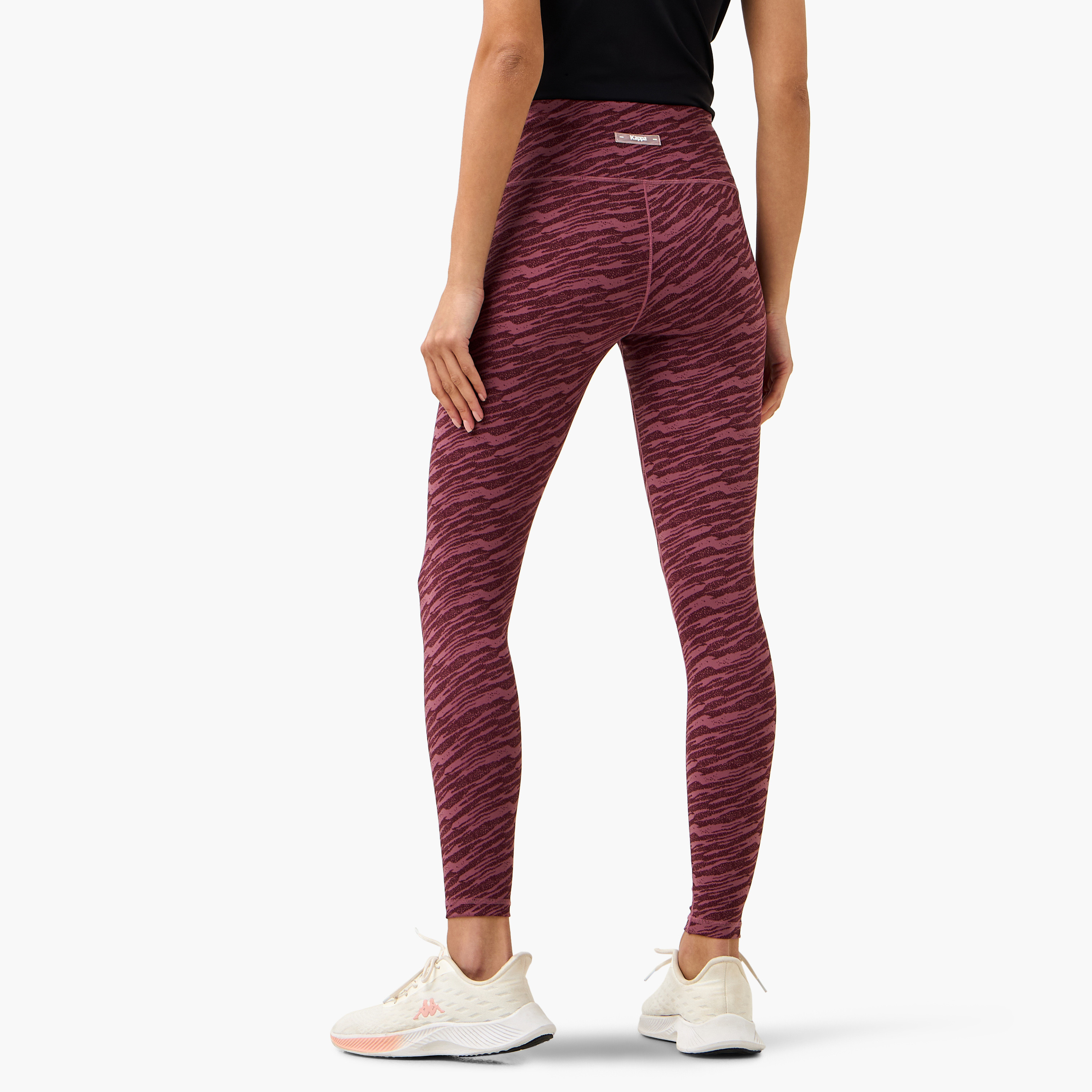 Kappa All-Over Print Leggings with Elasticated Waistband-sports-women-clothing-activewearleggings-image-3