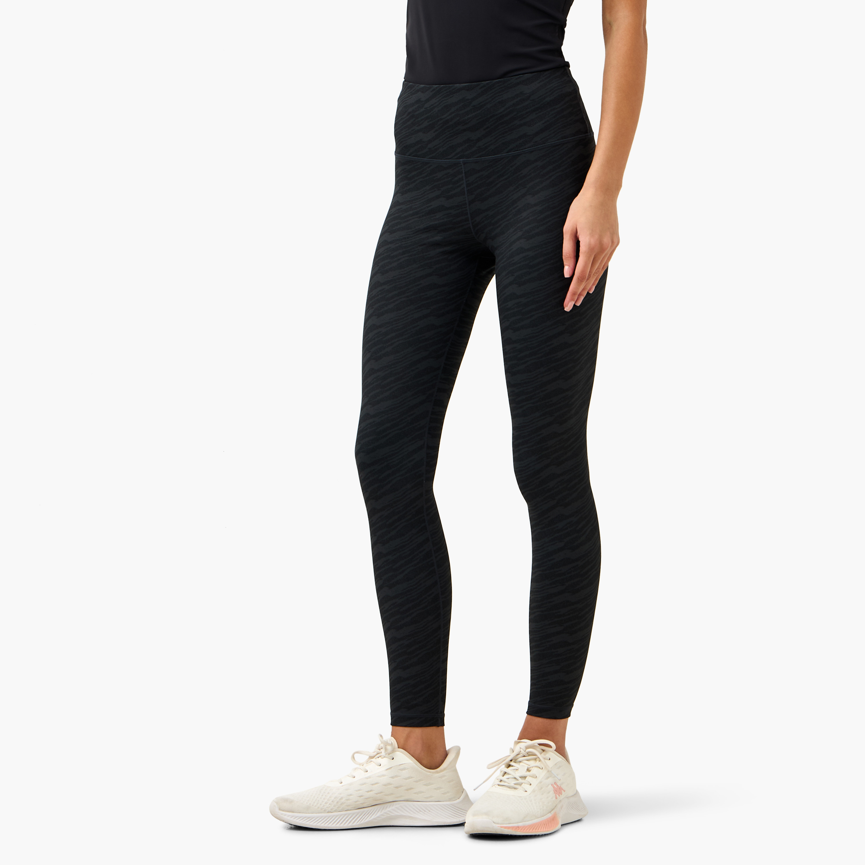 Kappa All-Over Print Leggings with Elasticated Waistband-sports-women-clothing-activewearleggings-image-1