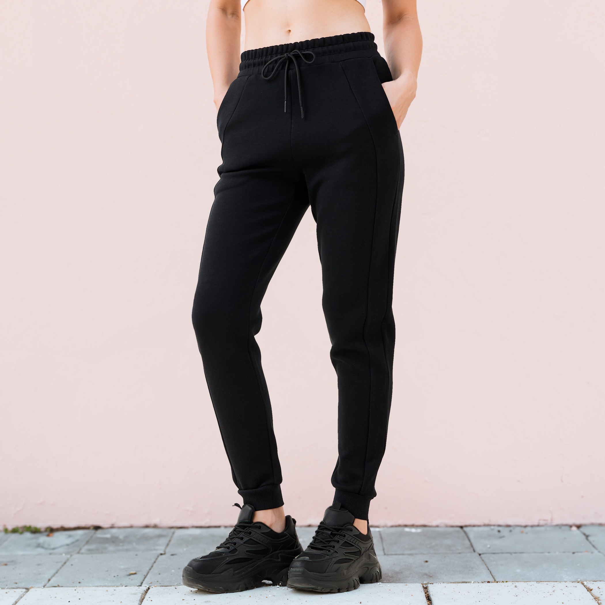 Kappa Panelled Joggers with Drawstring Closure and Pockets-women-clothing-bottoms-joggers-image-1