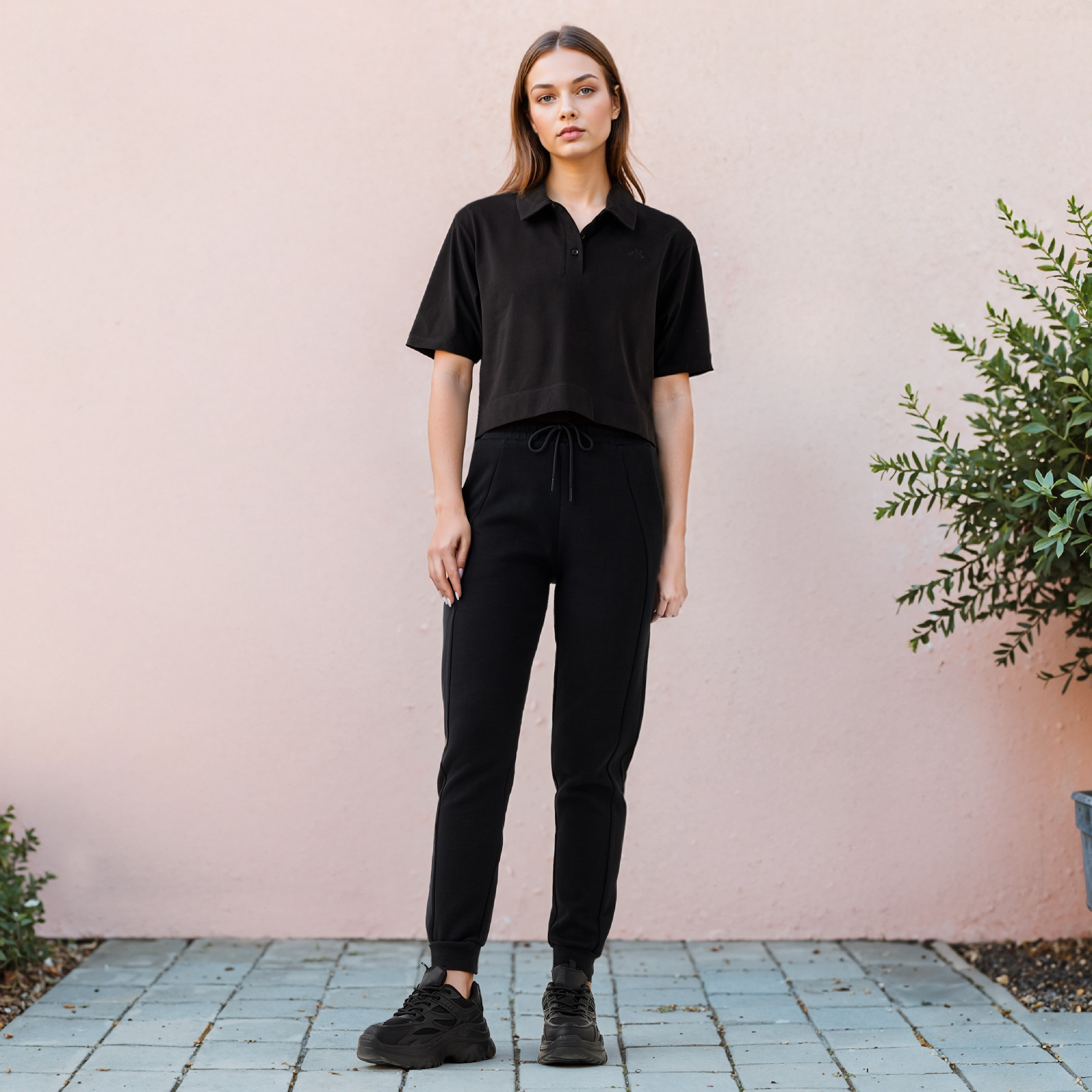 Kappa Panelled Joggers with Drawstring Closure and Pockets-women-clothing-bottoms-joggers-image-2