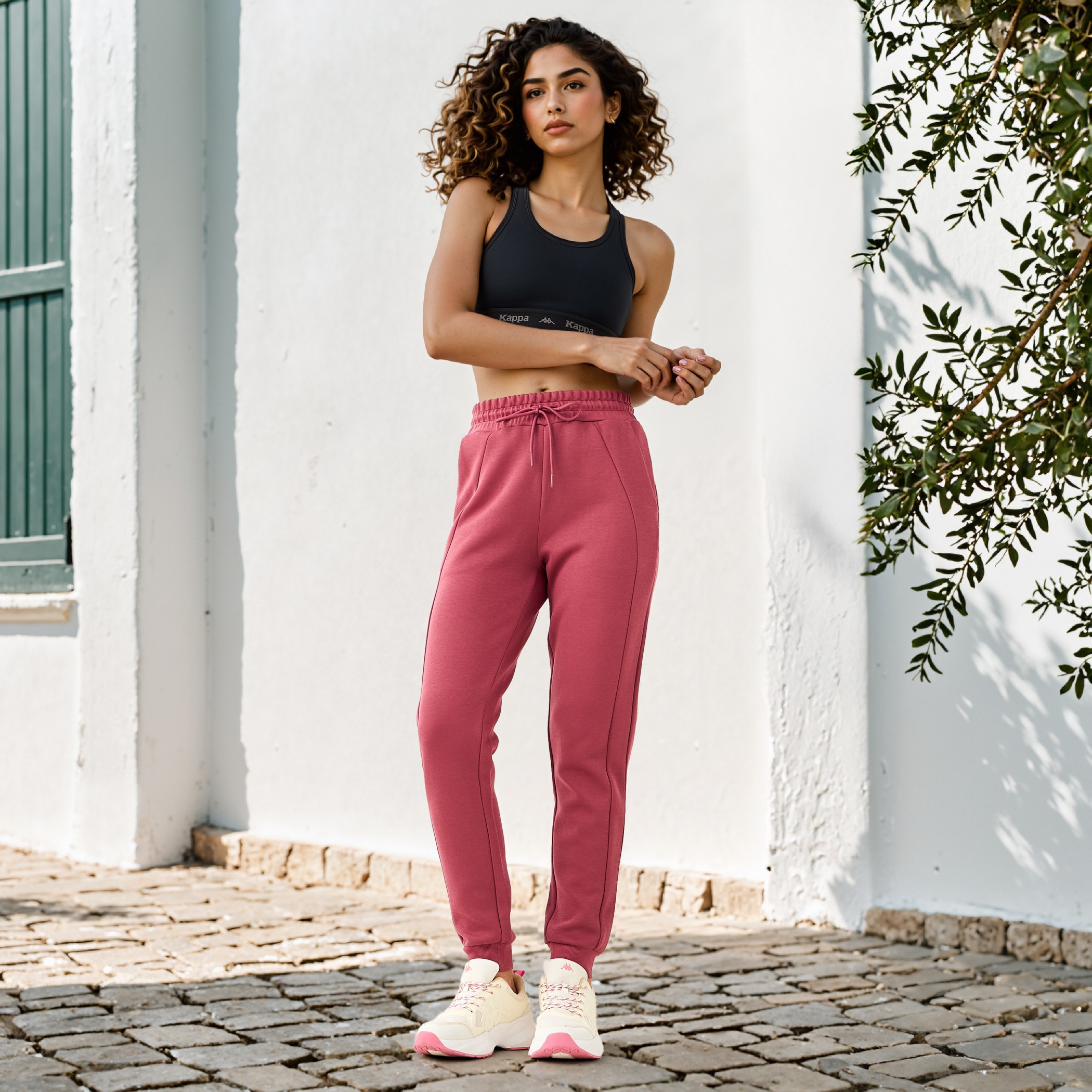 Kappa Panelled Joggers with Drawstring Closure and Pockets-women-clothing-bottoms-joggers-image-2