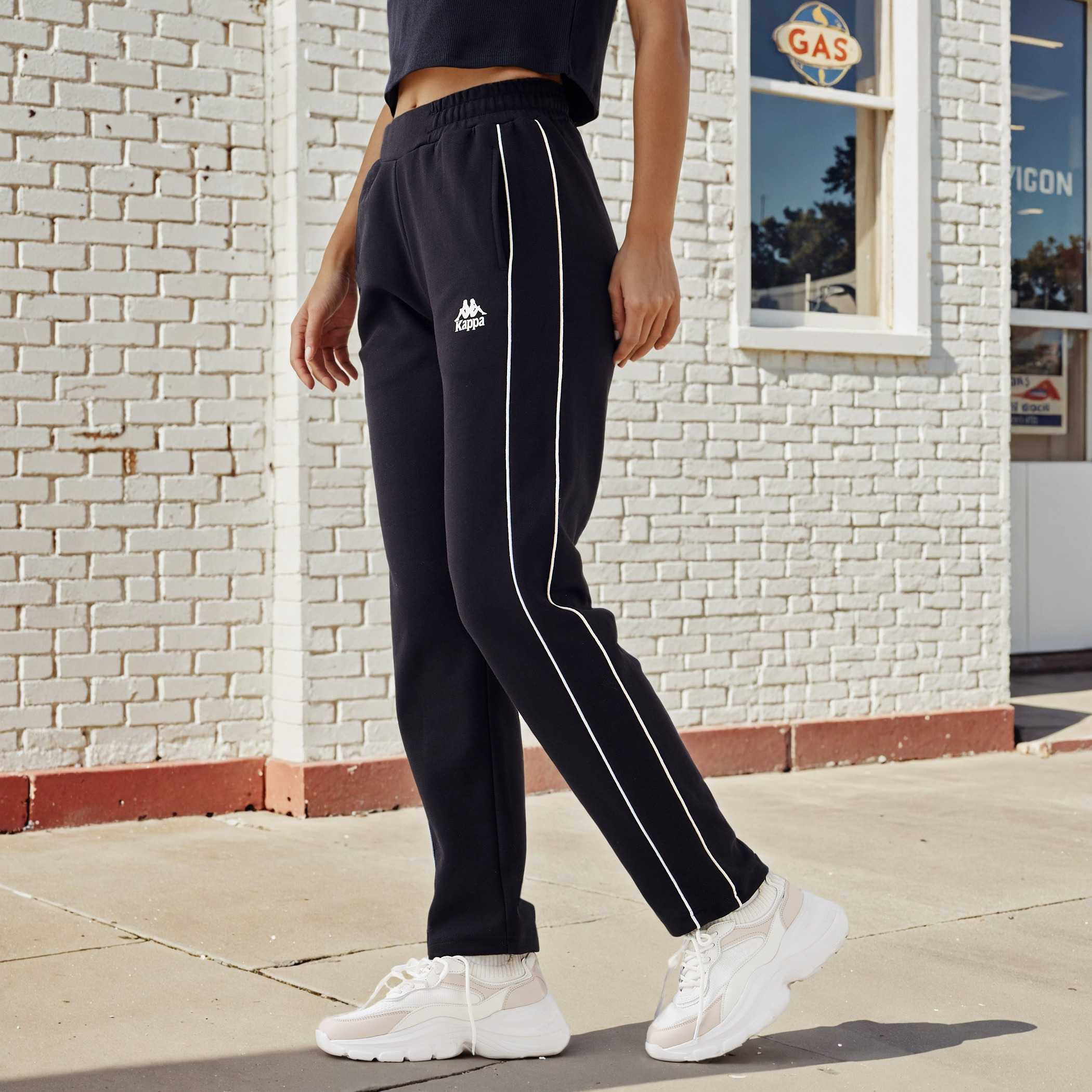 Kappa Logo Print Track Pants-women-clothing-bottoms-joggers-image-1