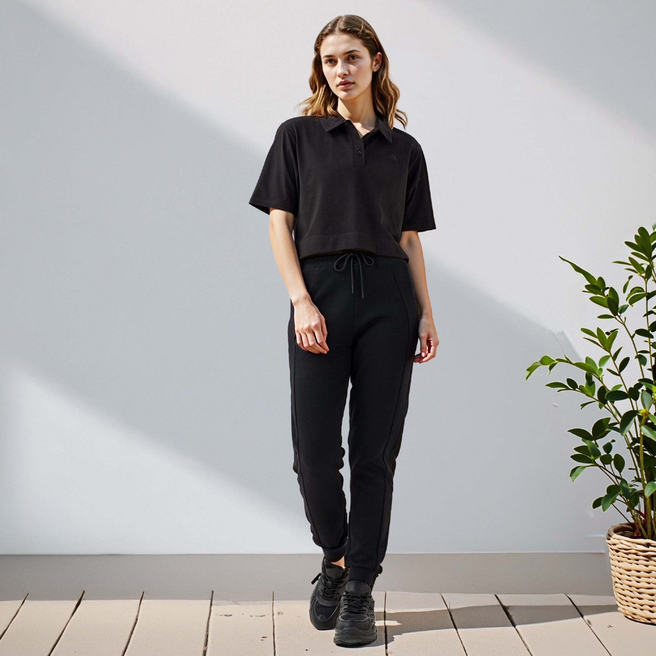 Kappa Logo Detail Cropped Polo T-shirt-women-clothing-tshirts-image-2