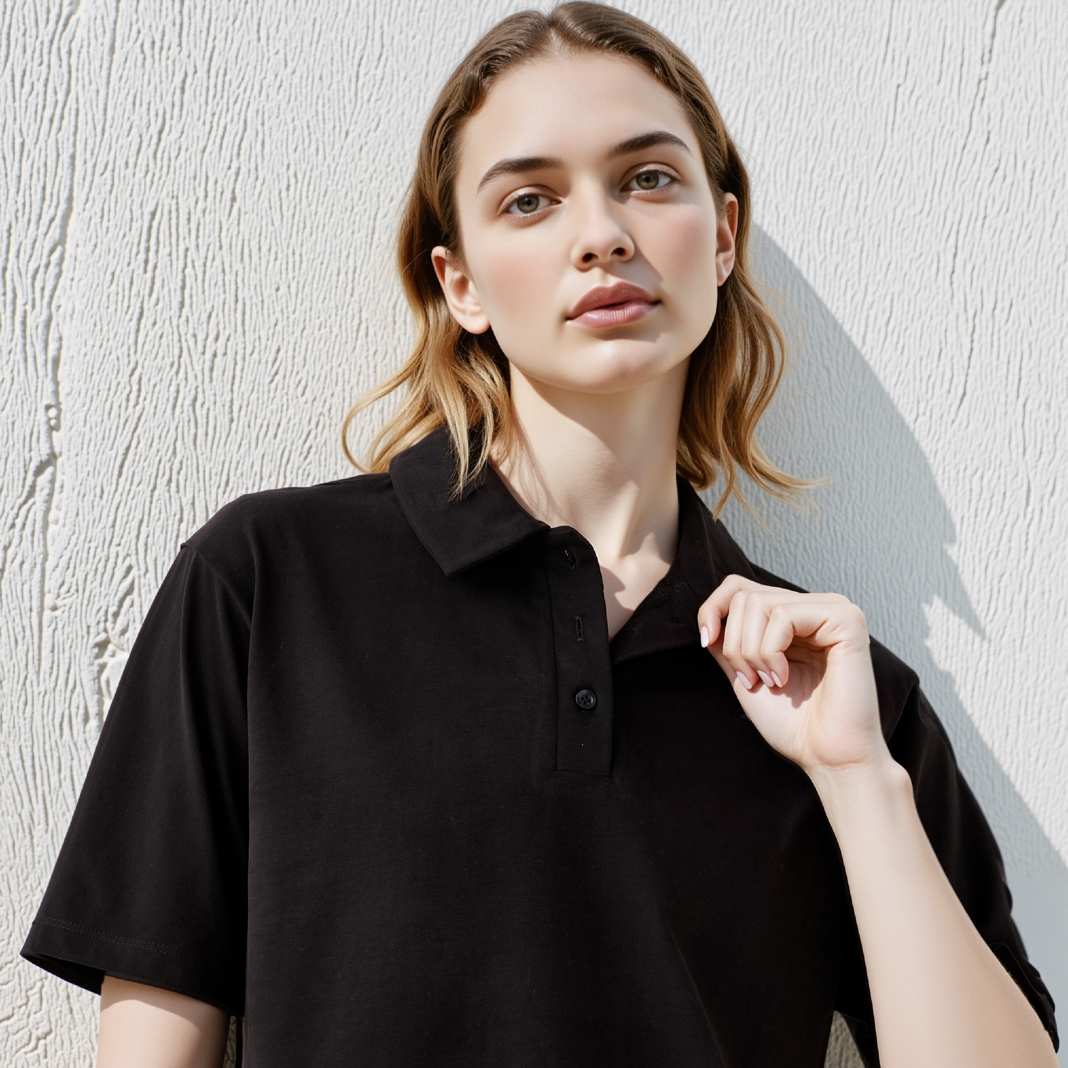 Kappa Logo Detail Cropped Polo T-shirt-women-clothing-tshirts-image-4