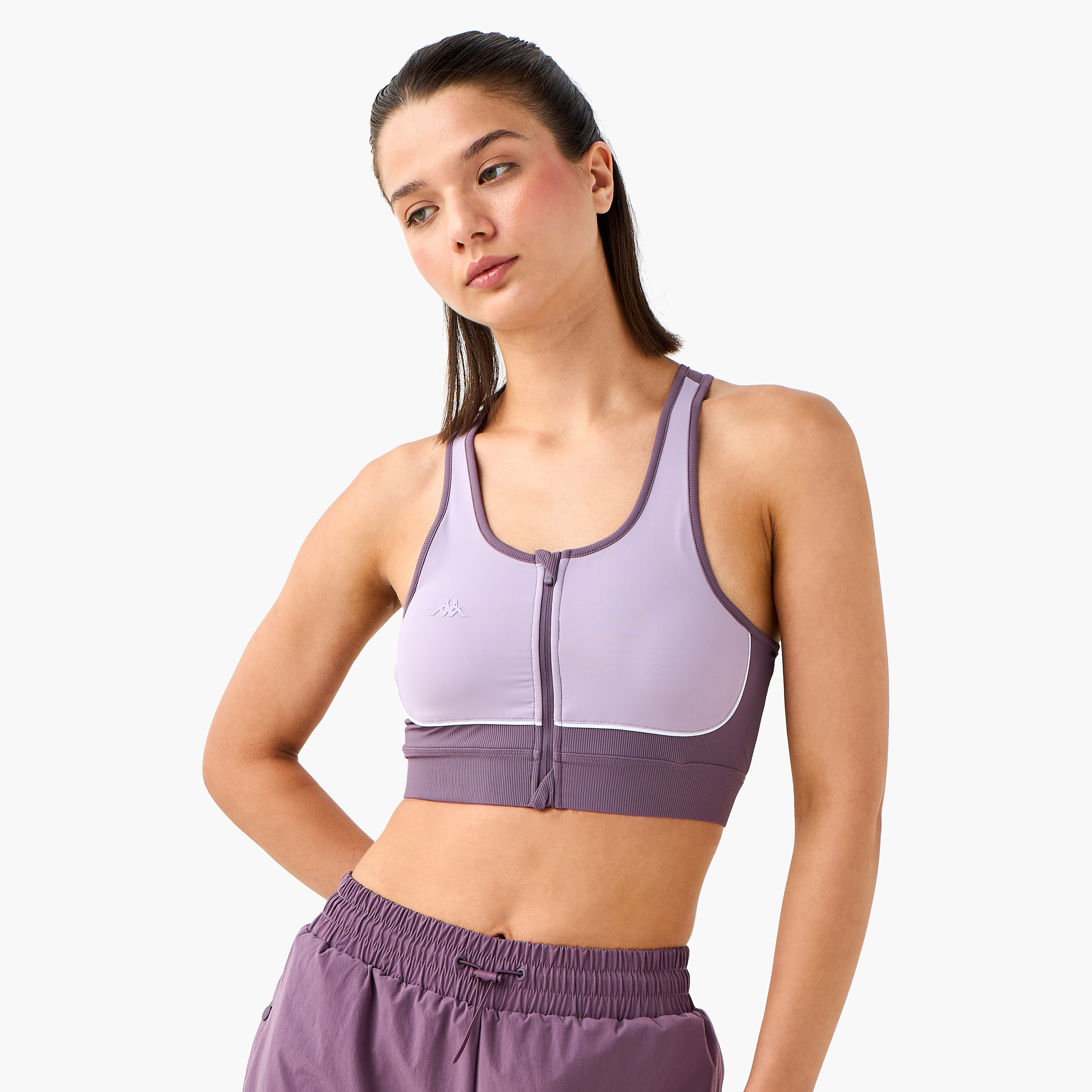 Kappa Racerback Sports Bra with Zip Detail-women-clothing-lingerie-bras-image-1