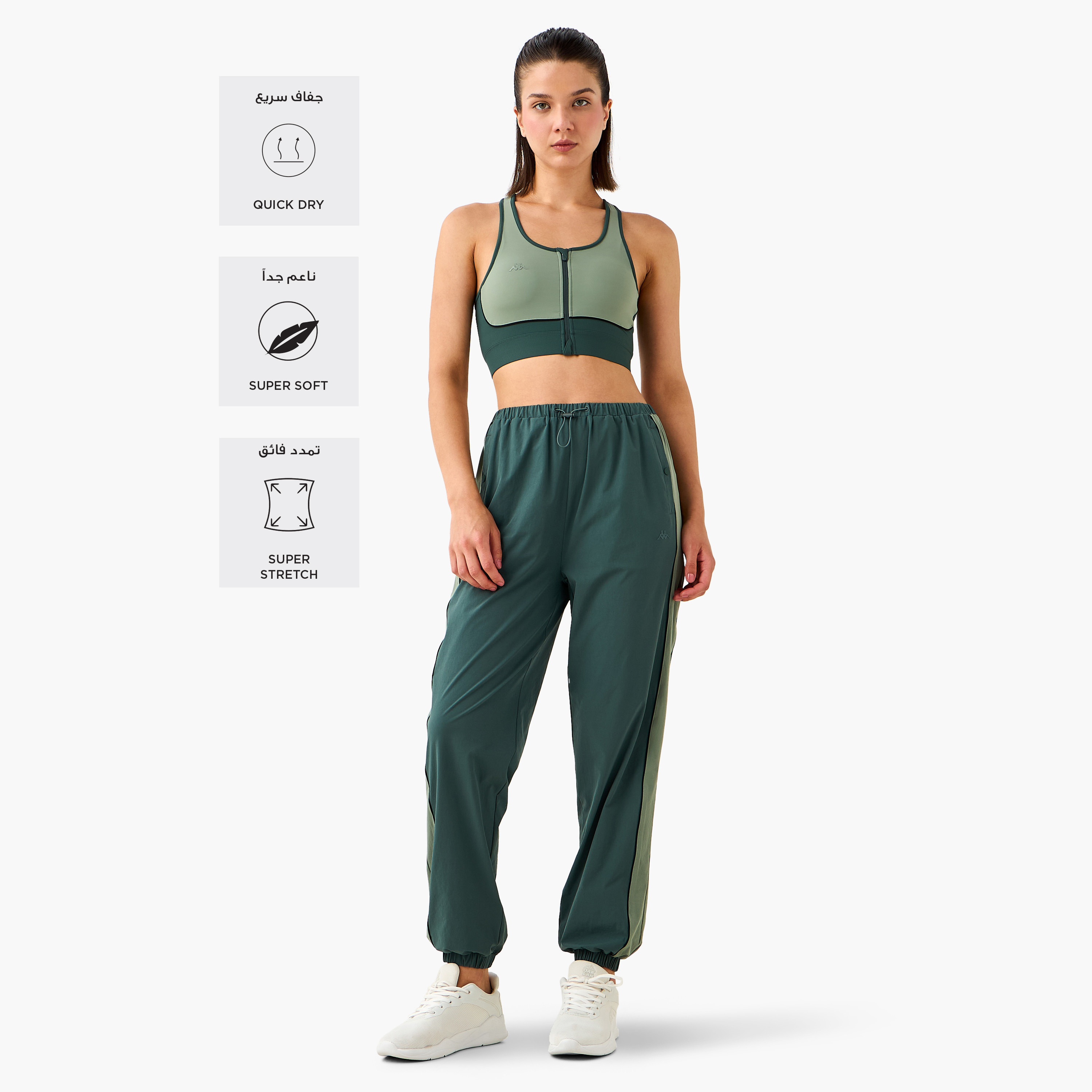 Kappa Racerback Sports Bra with Zip Detail-sports-women-clothing-sportsbras-image-2
