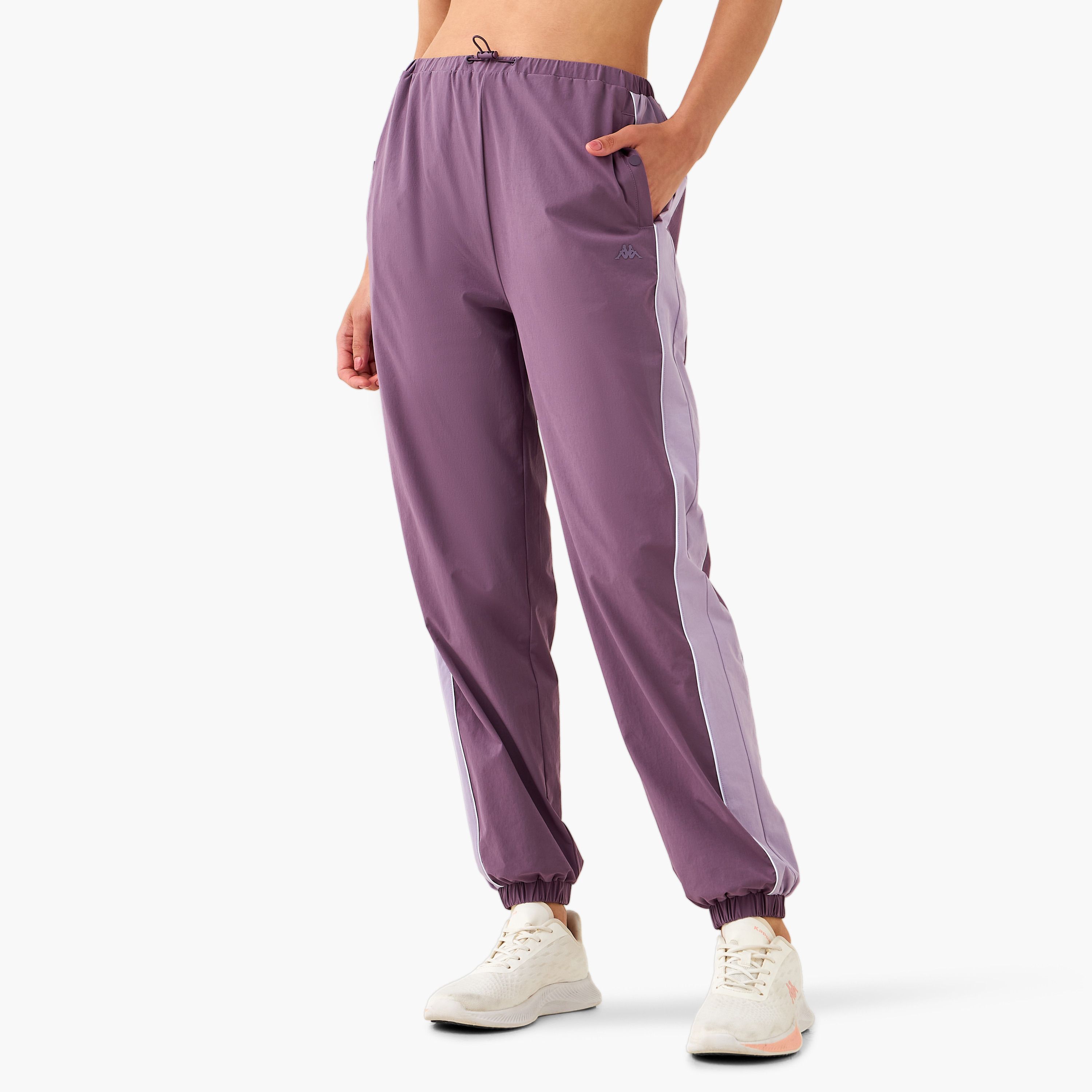 Kappa Colourblock Joggers with Pockets-women-clothing-bottoms-joggers-image-1