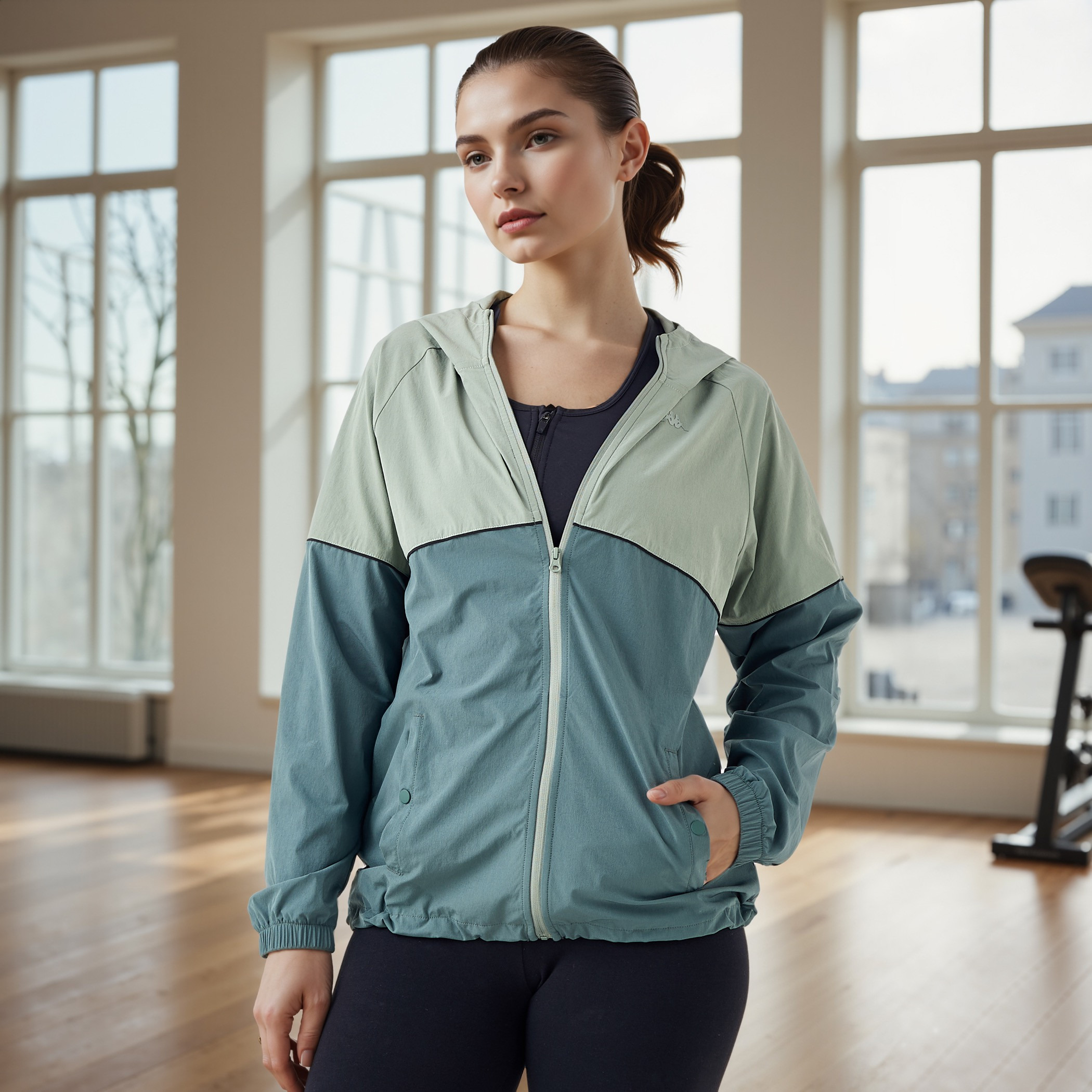 هودي قوالب ملونة بسحاب وجيوب من كابا-women-clothing-sportswearandactivewear-coatsandjackets-jackets-image-5