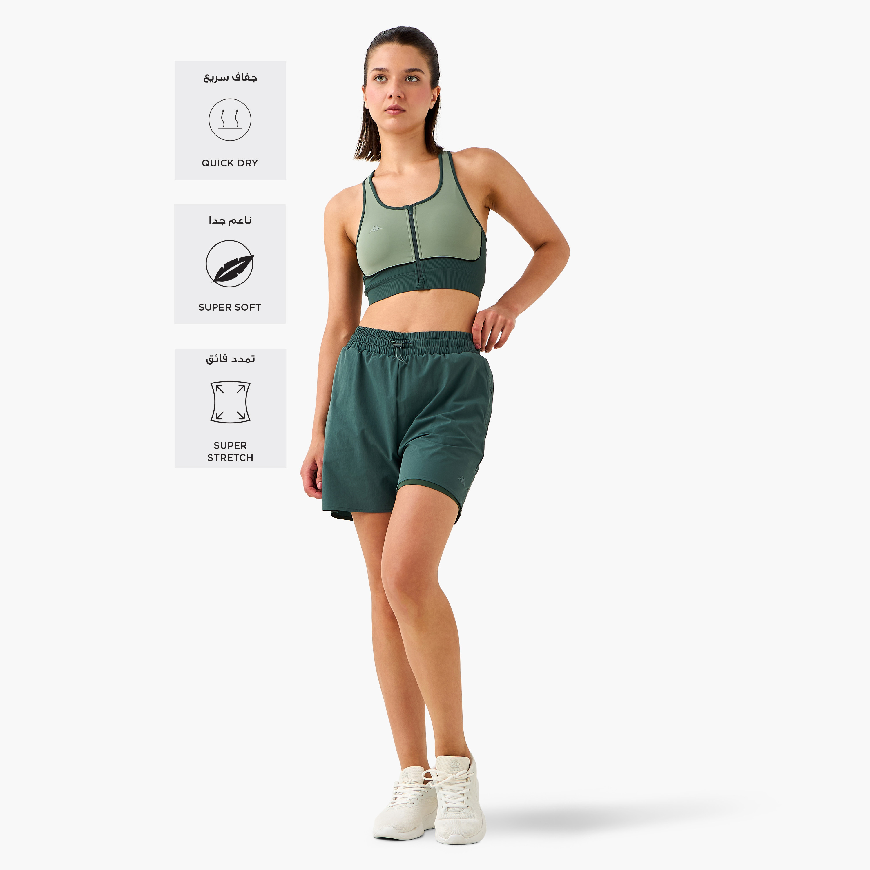 Kappa Logo Detail Shorts with Pocket-women-clothing-bottoms-shorts-image-2