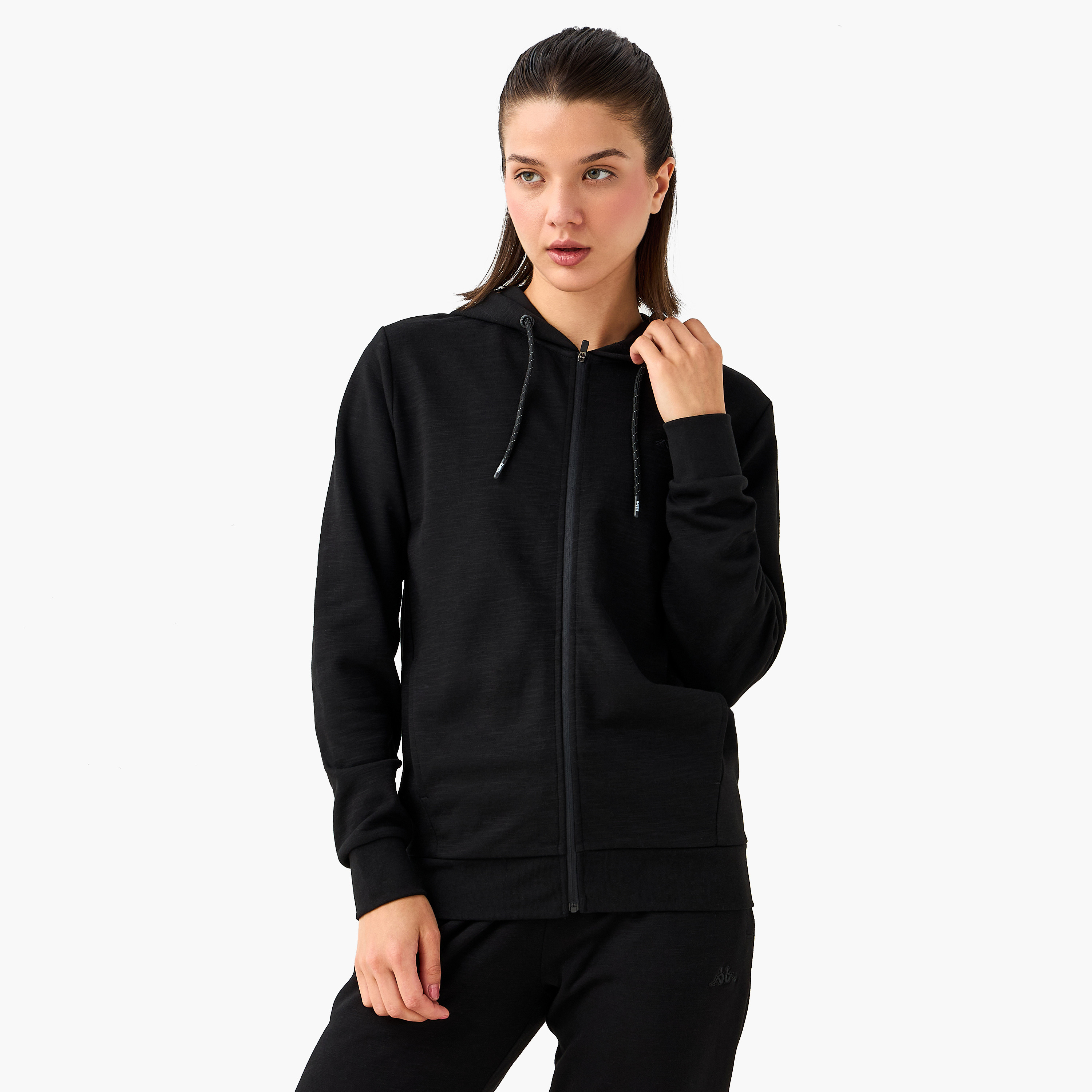 Kappa Zip Through Hoodie with Kangaroo Pockets-women-clothing-sportswearandactivewear-hoodiesandsweatshirts-image-1