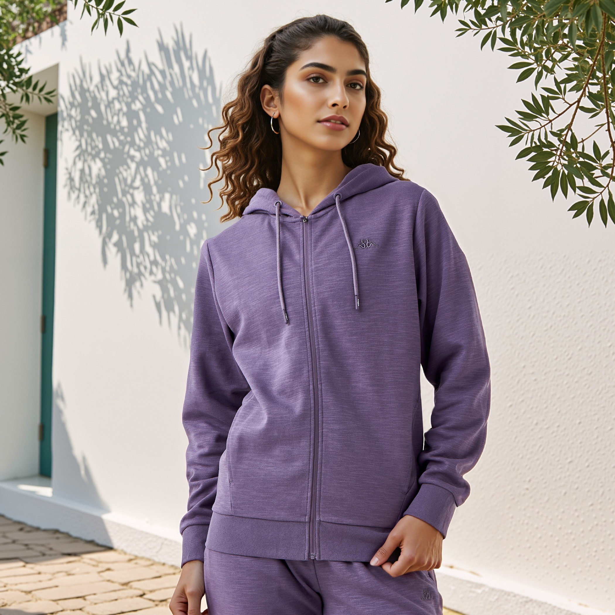 Kappa Zip Through Hoodie with Kangaroo Pockets-women-clothing-sportswearandactivewear-hoodiesandsweatshirts-image-1