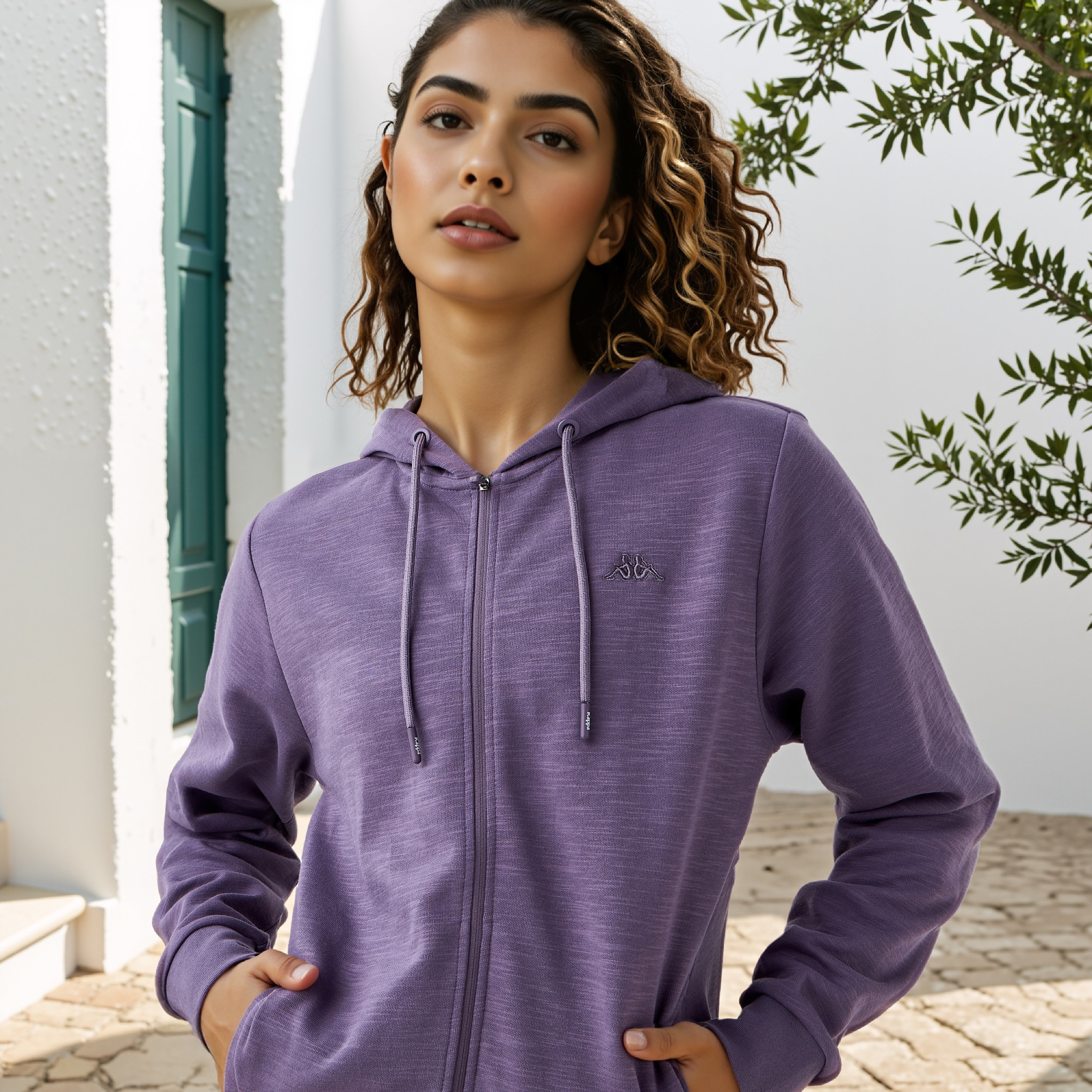 Kappa Zip Through Hoodie with Kangaroo Pockets-women-clothing-sportswearandactivewear-hoodiesandsweatshirts-image-4