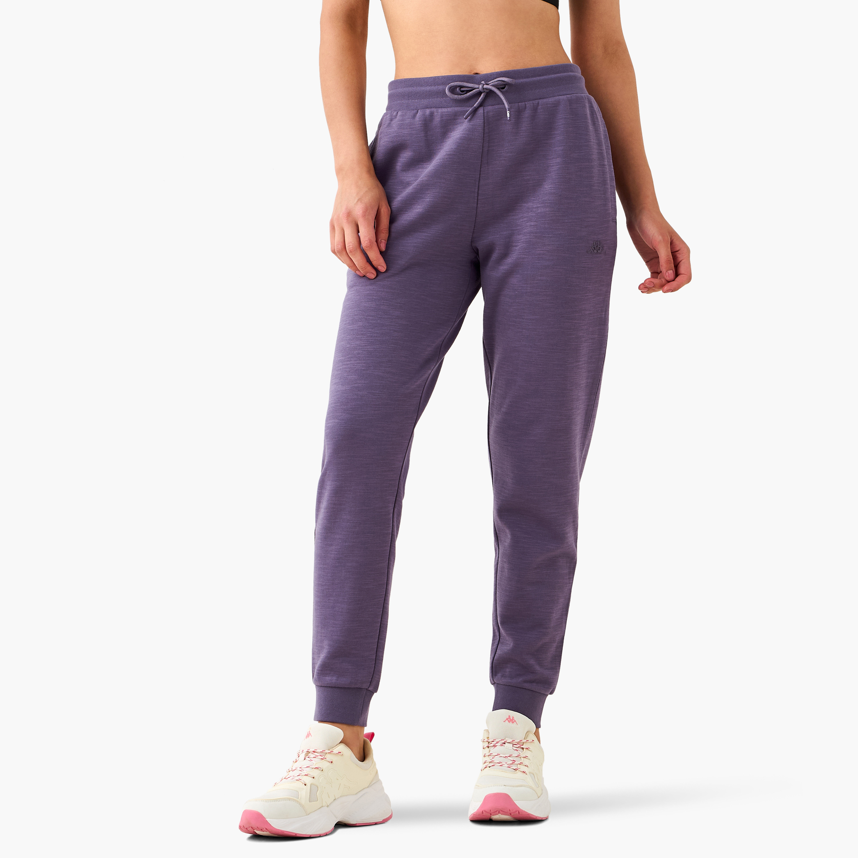 Kappa Logo Detail Joggers with Drawstring Closure-women-clothing-bottoms-joggers-image-1