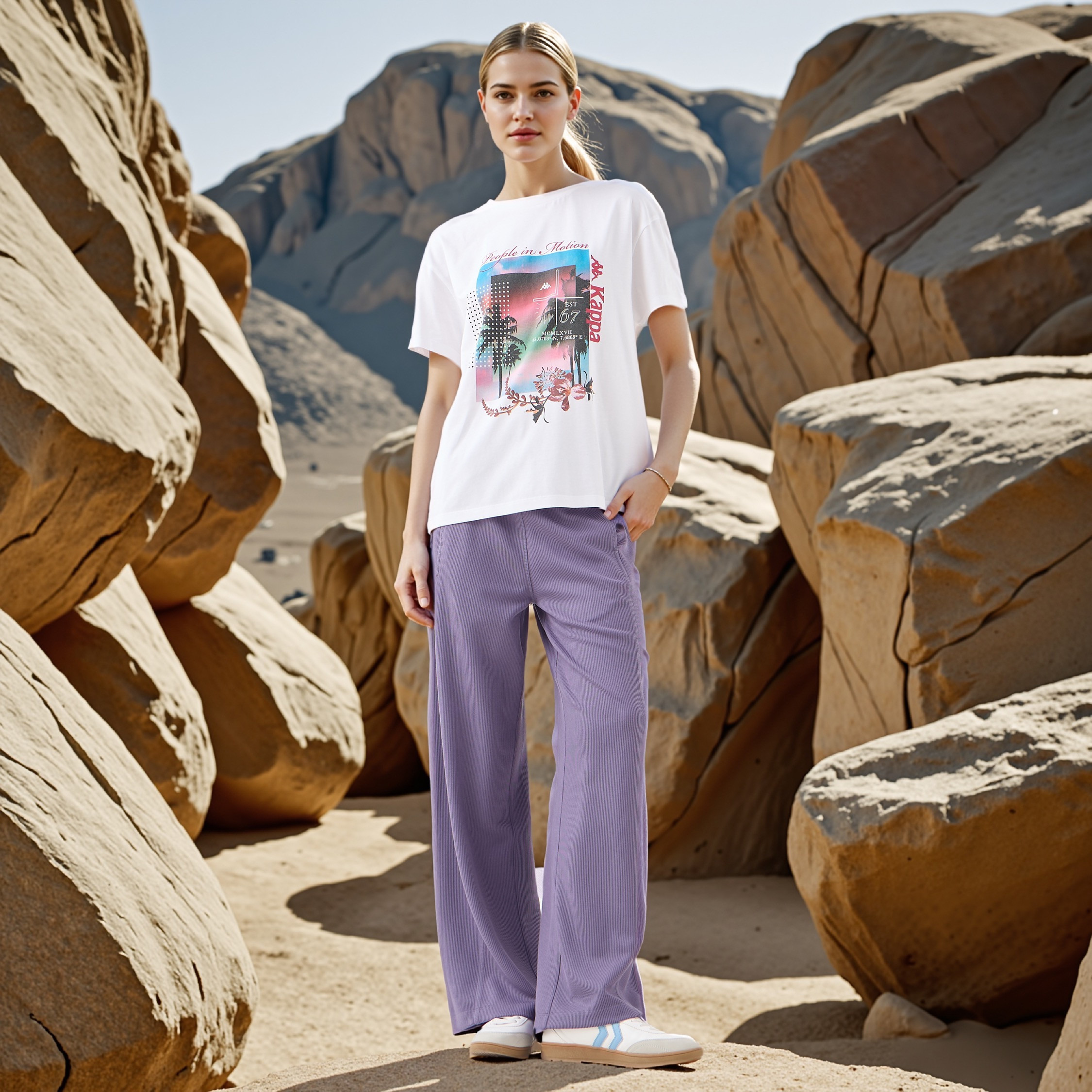 تيشيرت بياقة ضيقة وطبعات جرافيك من كابا-women-clothing-tshirts-image-2
