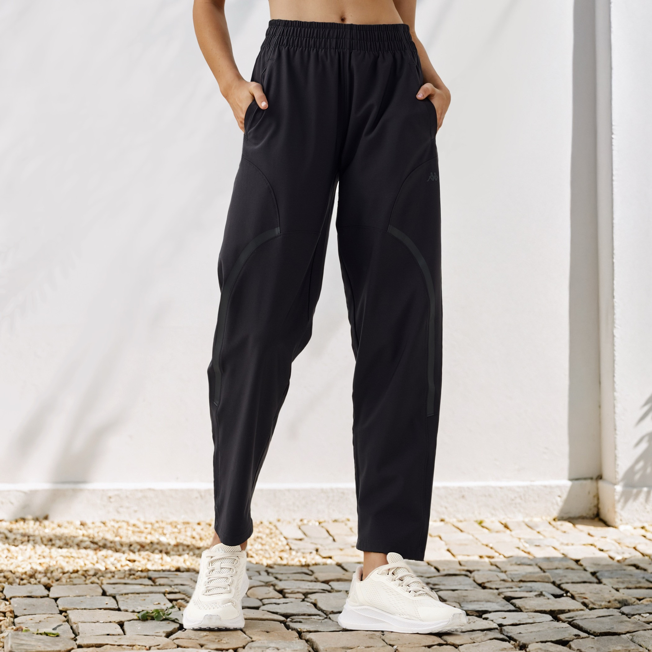 Kappa Logo Detail Pants with Pockets-women-clothing-bottoms-joggers-image-1
