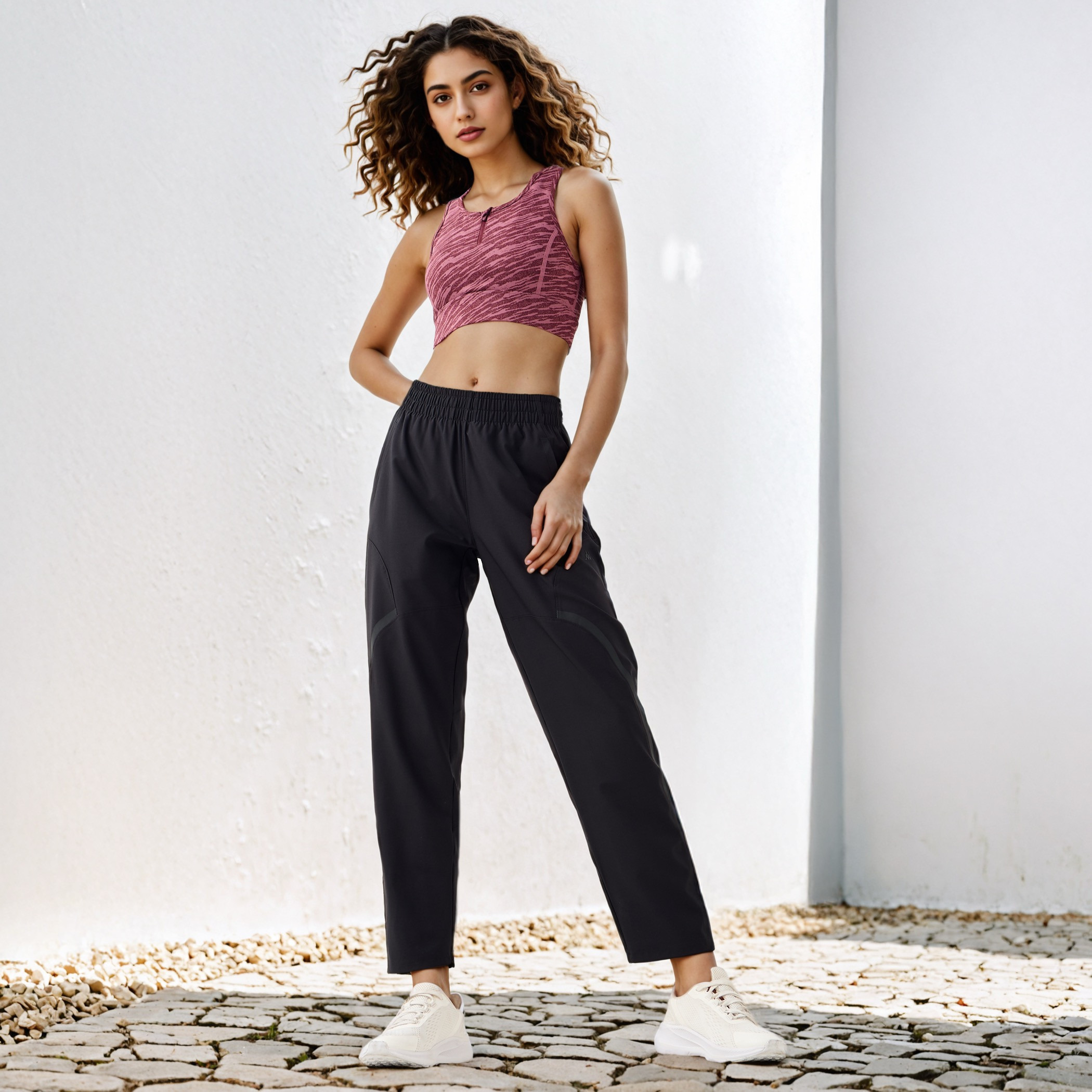 Kappa Logo Detail Pants with Pockets-women-clothing-bottoms-joggers-image-2