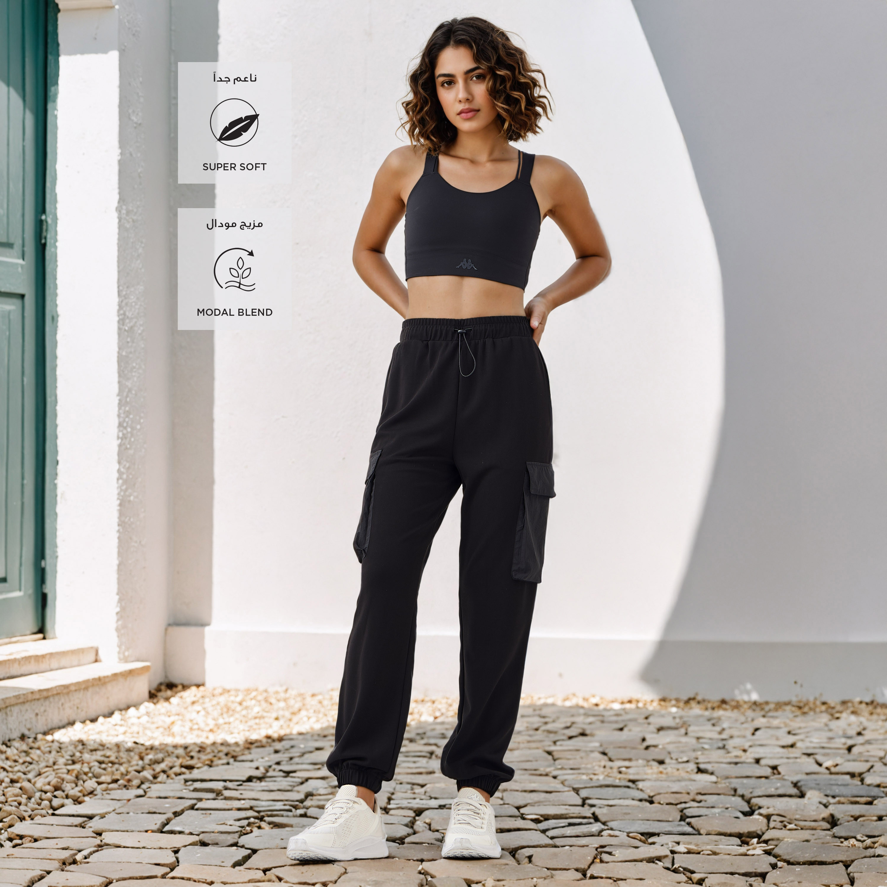 Kappa Regular Fit Cargo Joggers-women-clothing-bottoms-joggers-image-2