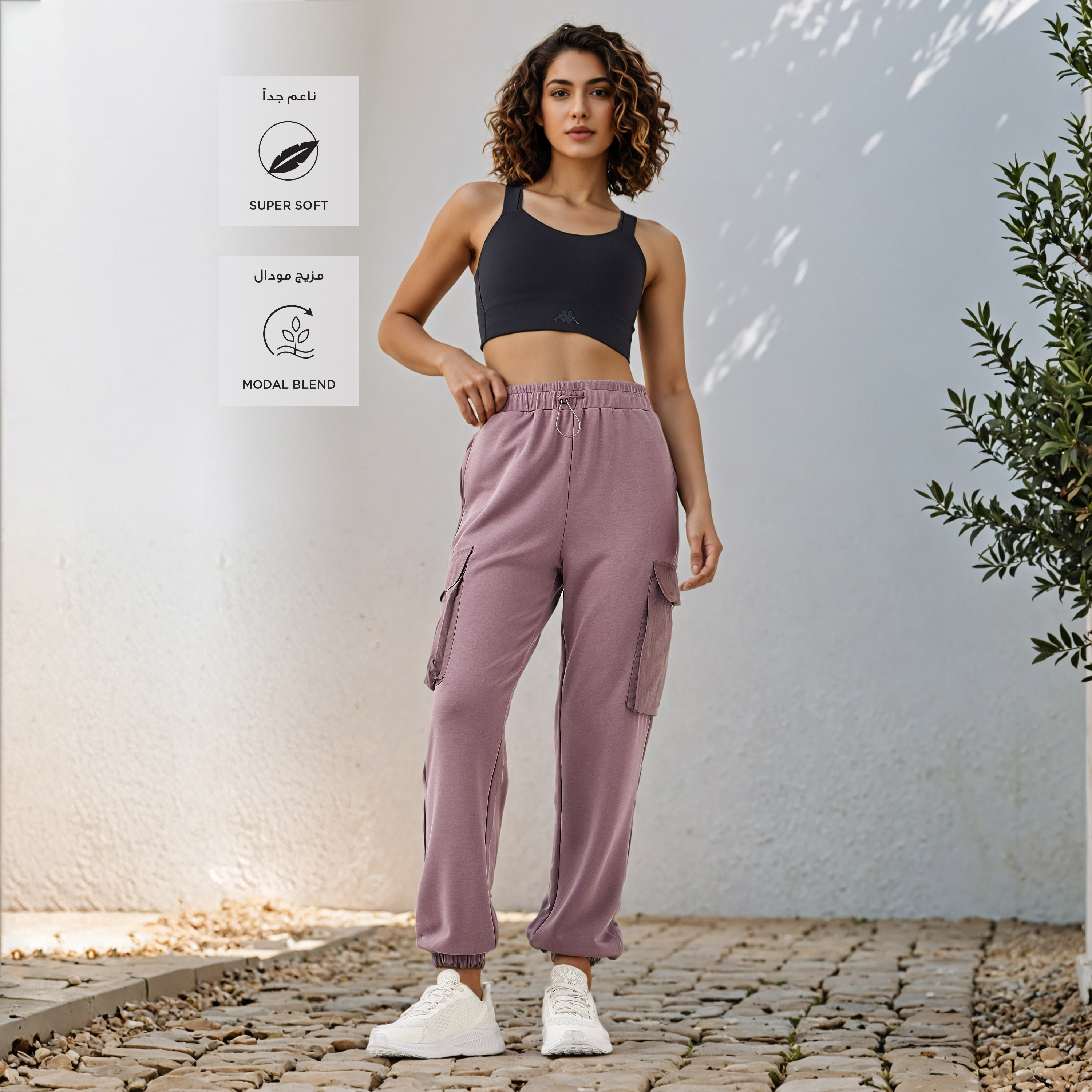 Kappa Regular Fit Cargo Joggers-women-clothing-bottoms-joggers-image-2