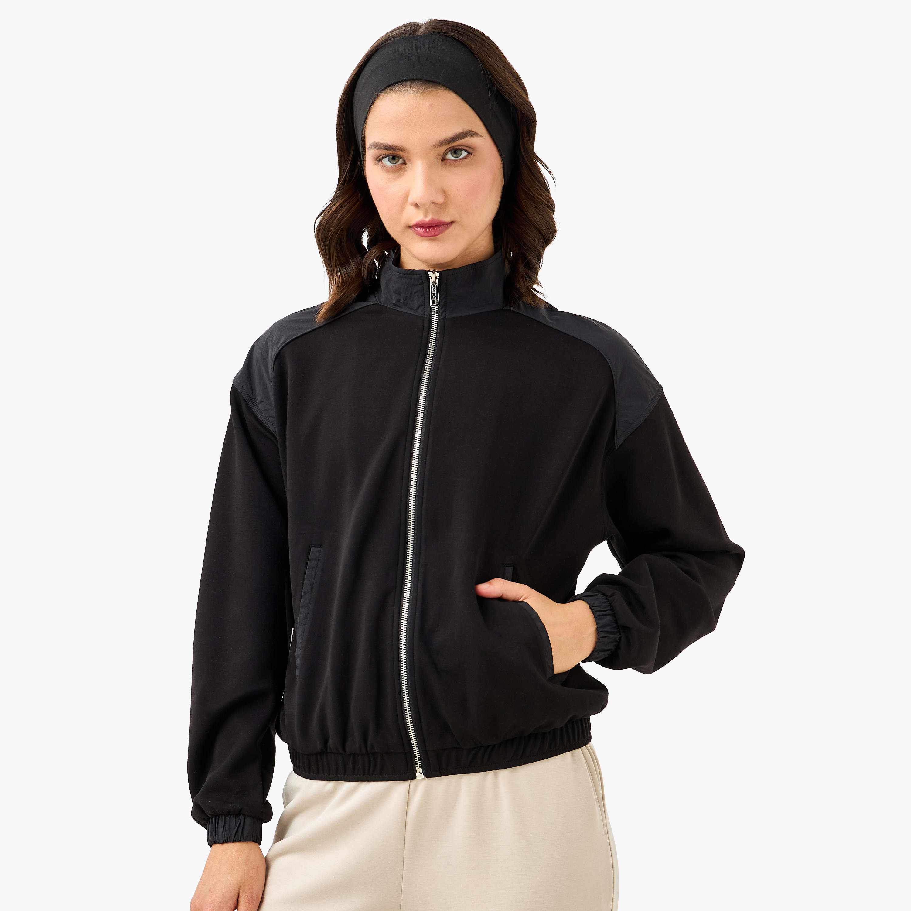 Kappa Regular Fit Zip Through Jacket-women-clothing-sportswearandactivewear-coatsandjackets-jackets-image-1