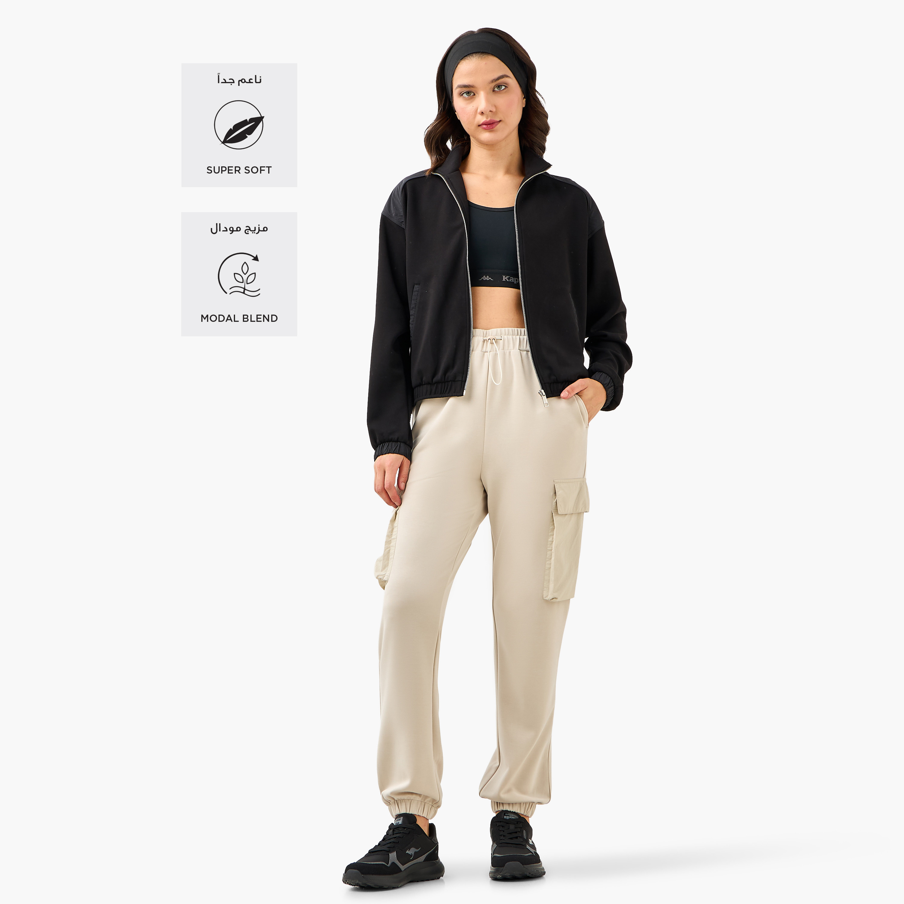 Kappa Regular Fit Zip Through Jacket-women-clothing-sportswearandactivewear-coatsandjackets-jackets-image-2