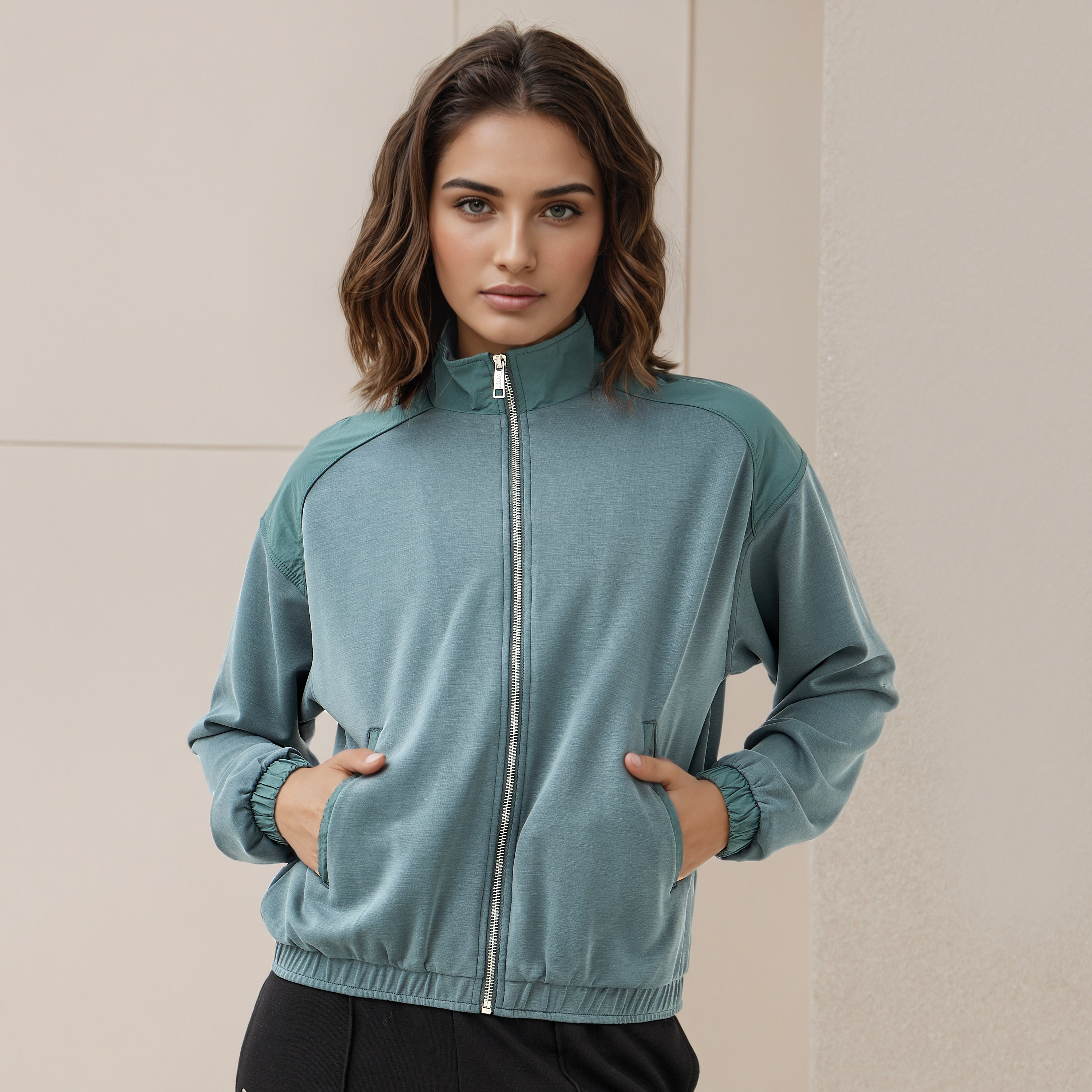 Kappa Regular Fit Zip Through Jacket-women-clothing-sportswearandactivewear-coatsandjackets-jackets-image-1