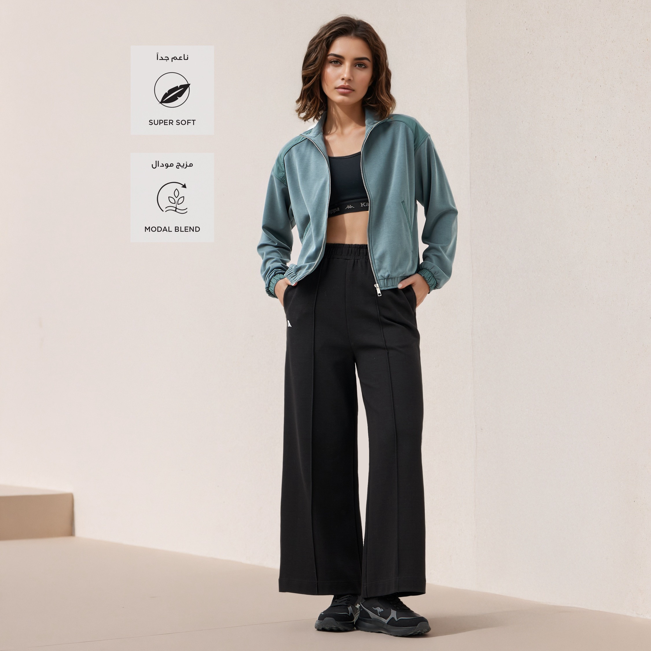 Kappa Regular Fit Zip Through Jacket-women-clothing-sportswearandactivewear-coatsandjackets-jackets-image-2