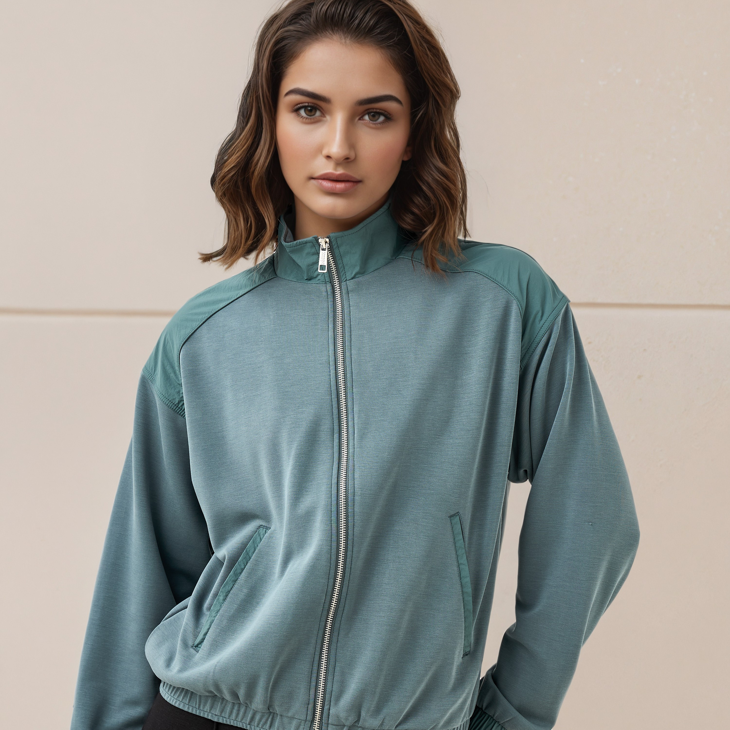 Kappa Regular Fit Zip Through Jacket-women-clothing-sportswearandactivewear-coatsandjackets-jackets-image-4