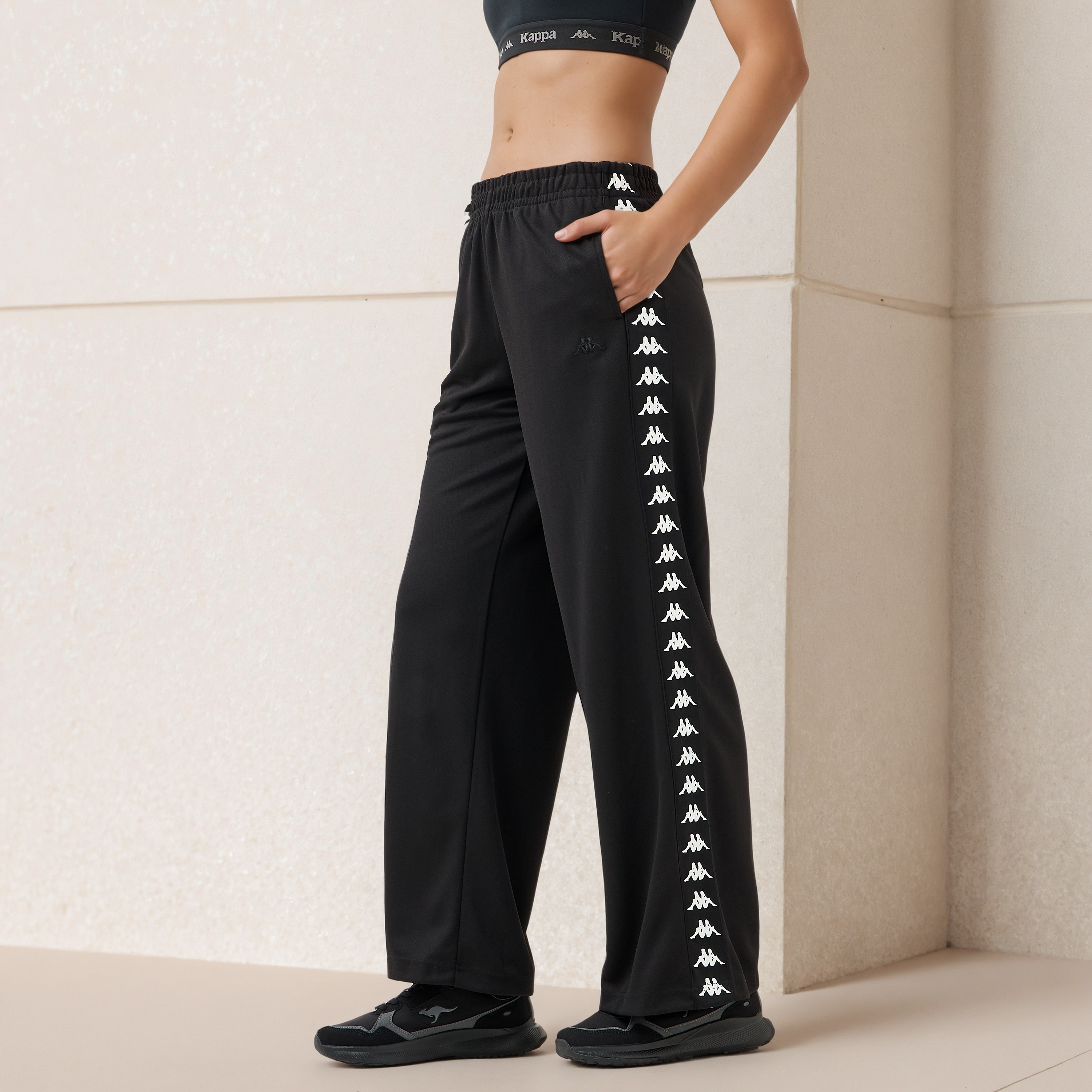 بنطلون رياضي بطبعات جانبية للنساء من كابا-women-clothing-bottoms-joggers-image-1