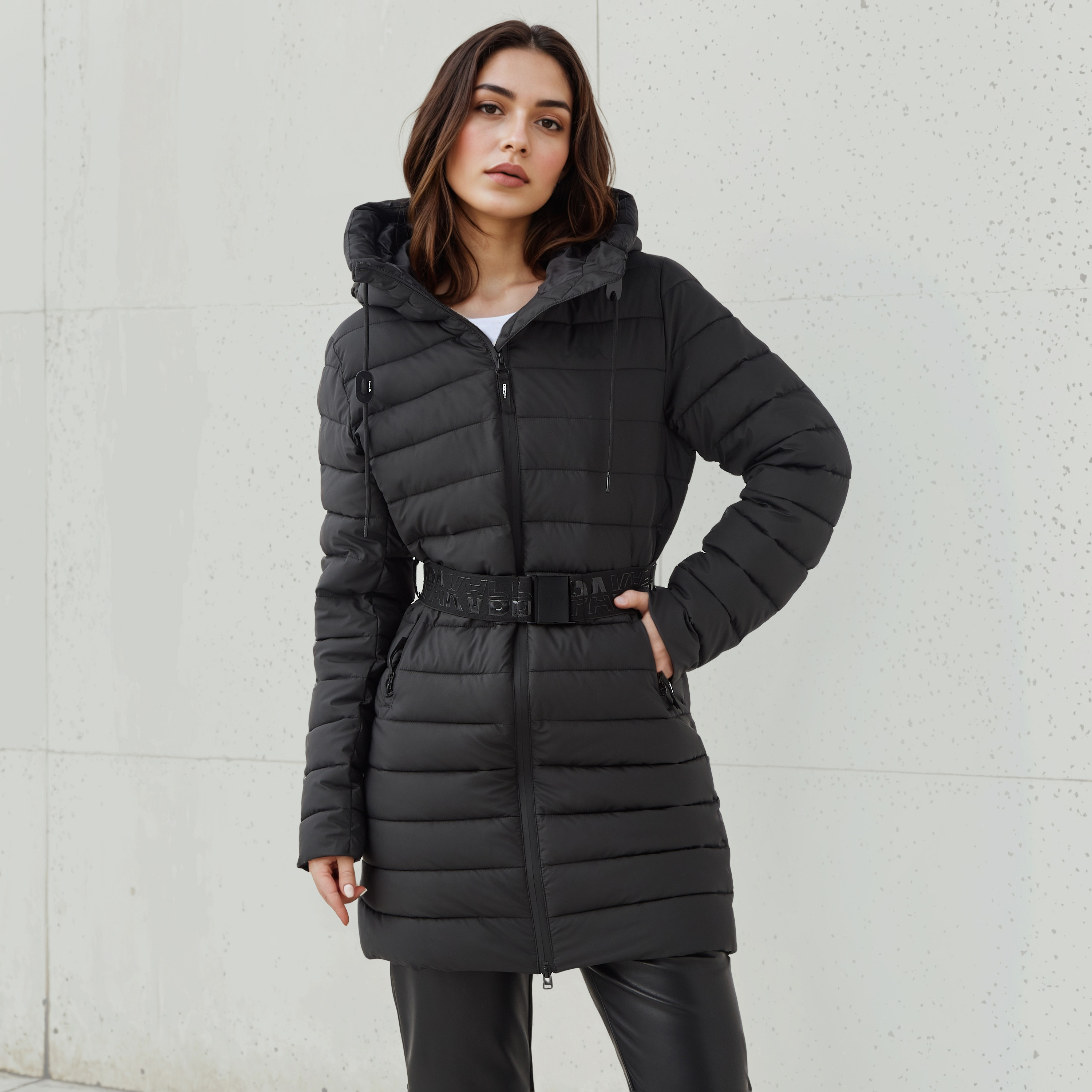 جاكيت طويل منفوخ بحزام للنساء من كابا-women-clothing-sportswearandactivewear-coatsandjackets-jackets-image-5