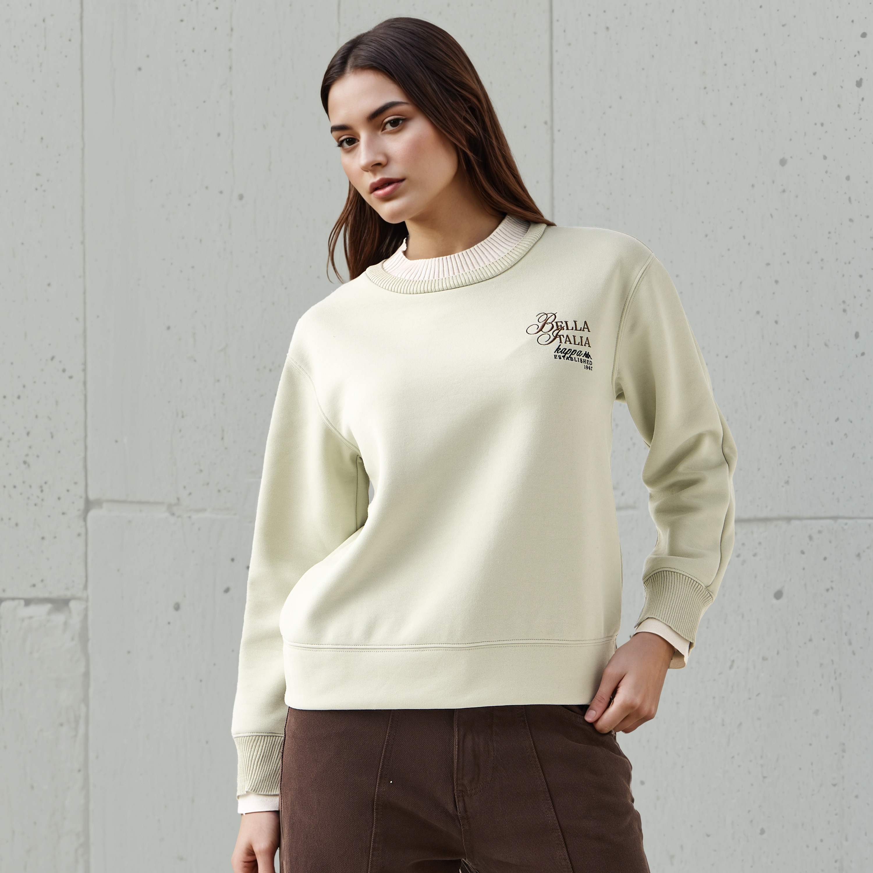 سويت شيرت مضلع مزدوج للنساء من كابا-women-clothing-hoodiesandsweatshirts-sweatshirts-image-7