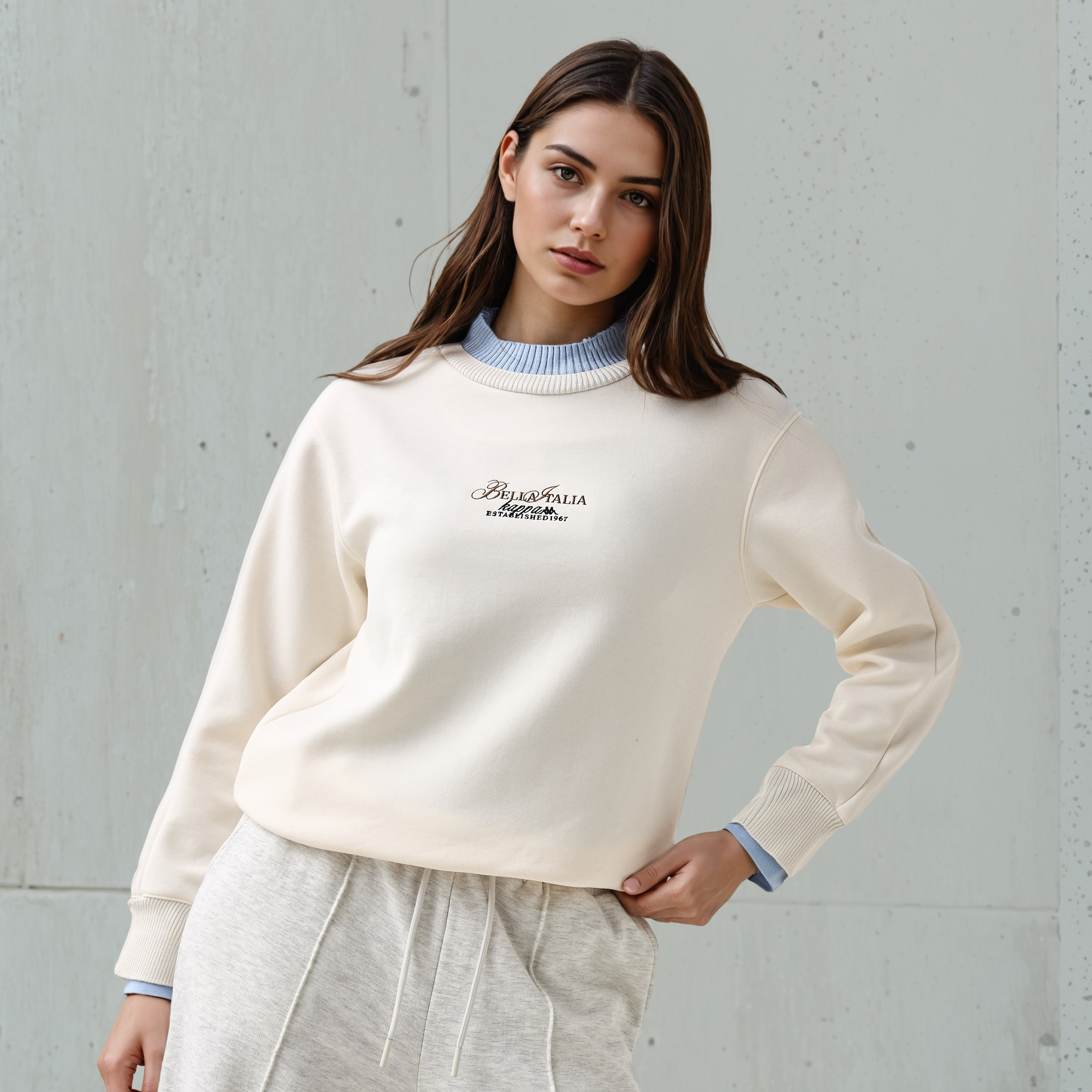 Kappa Women's Double Rib Sweatshirt-women-clothing-sportswearandactivewear-hoodiesandsweatshirts-image-1