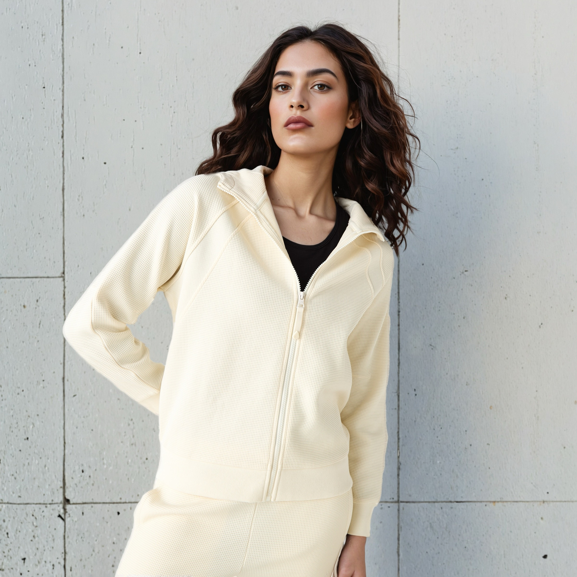 هودي وافل بارز الملمس للنساء من كابا-sports-women-clothing-hoodiesandsweatshirts-image-1
