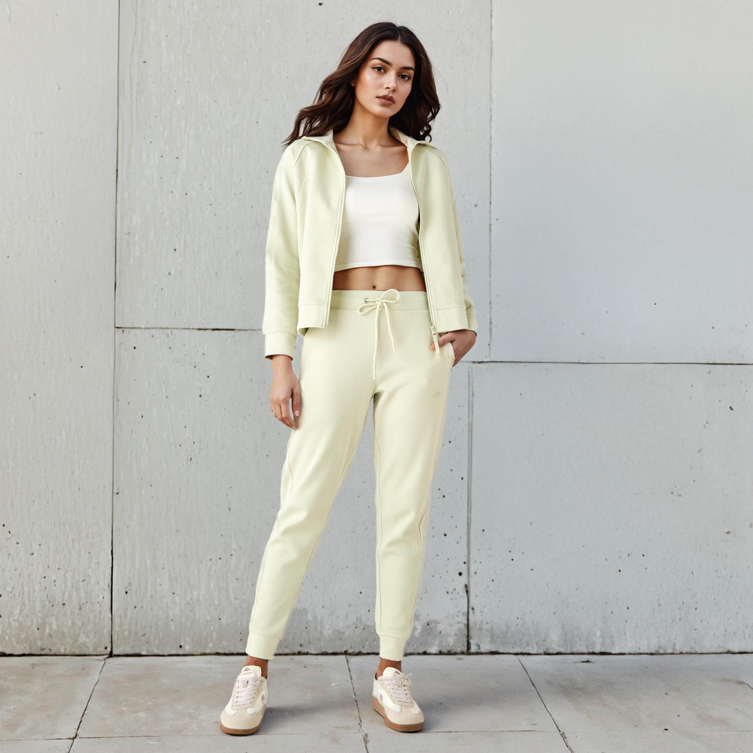بنطلون رياضي وافل بارز الملمس بجيوب من كابا-women-clothing-bottoms-joggers-image-2