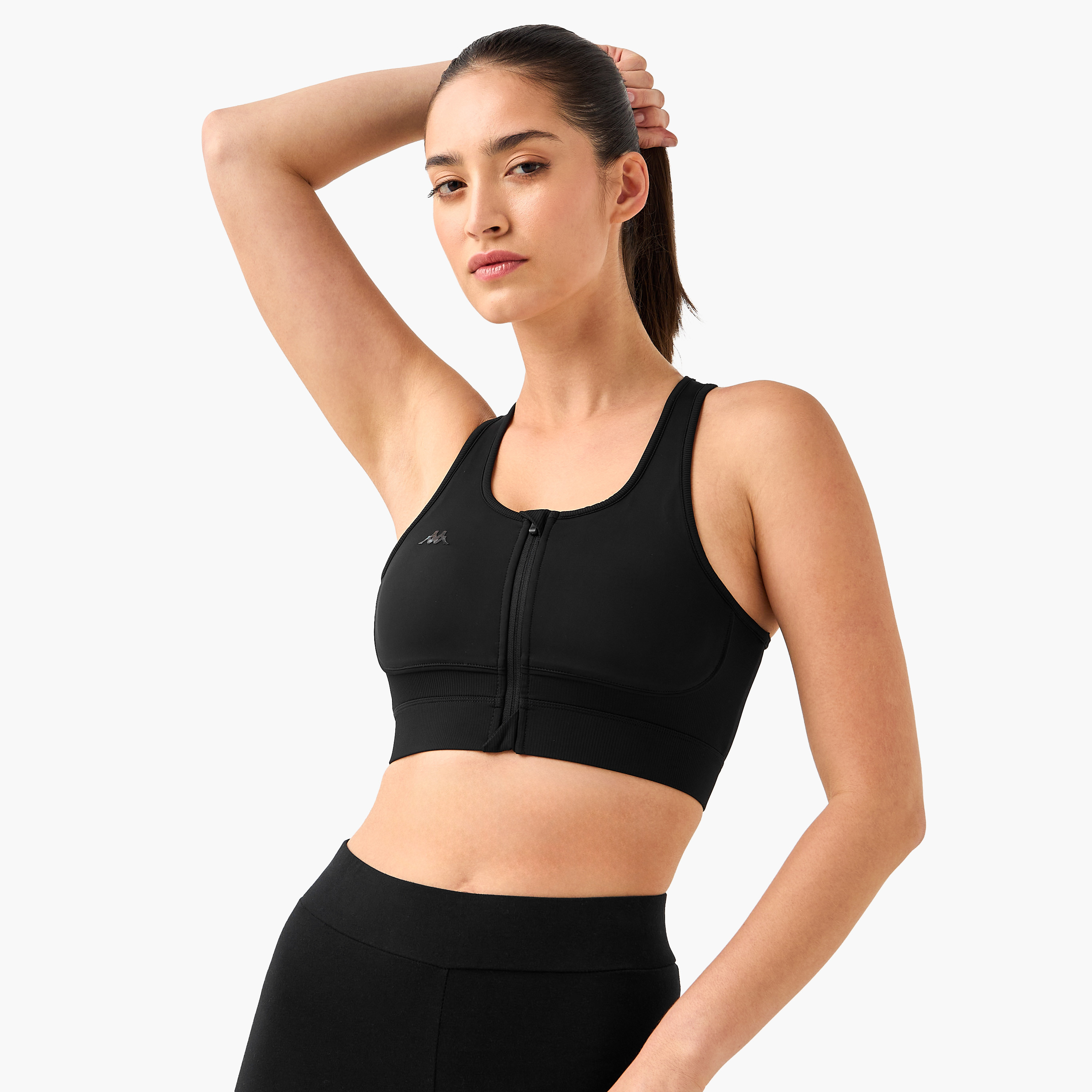 Kappa Women Zip Closure Racerback Sports Bra-women-clothing-sportswearandactivewear-sportsbras-image-1