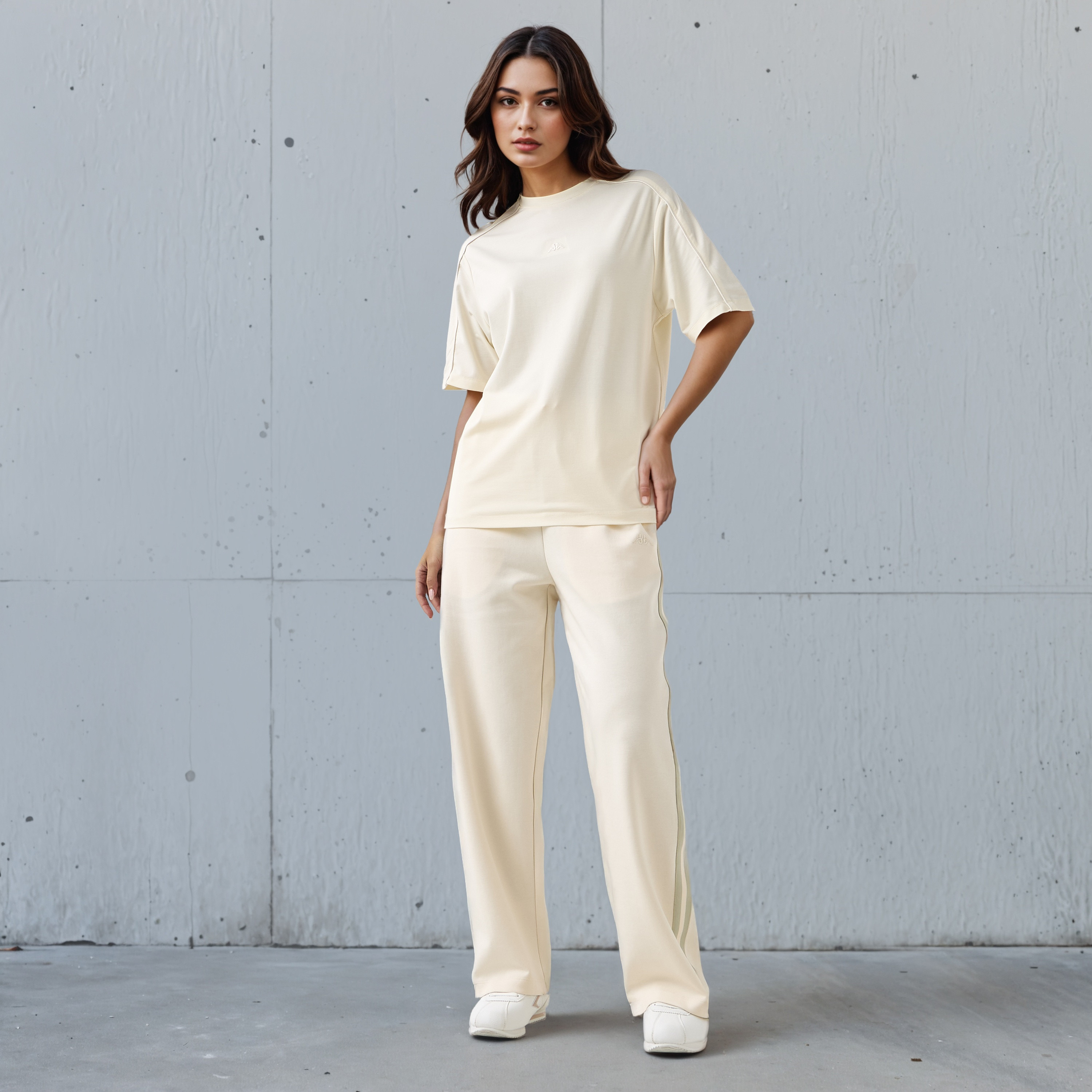 Kappa Regular Fit Women T-shirt with Piping Detail Cream-women-clothing-tshirts-image-2