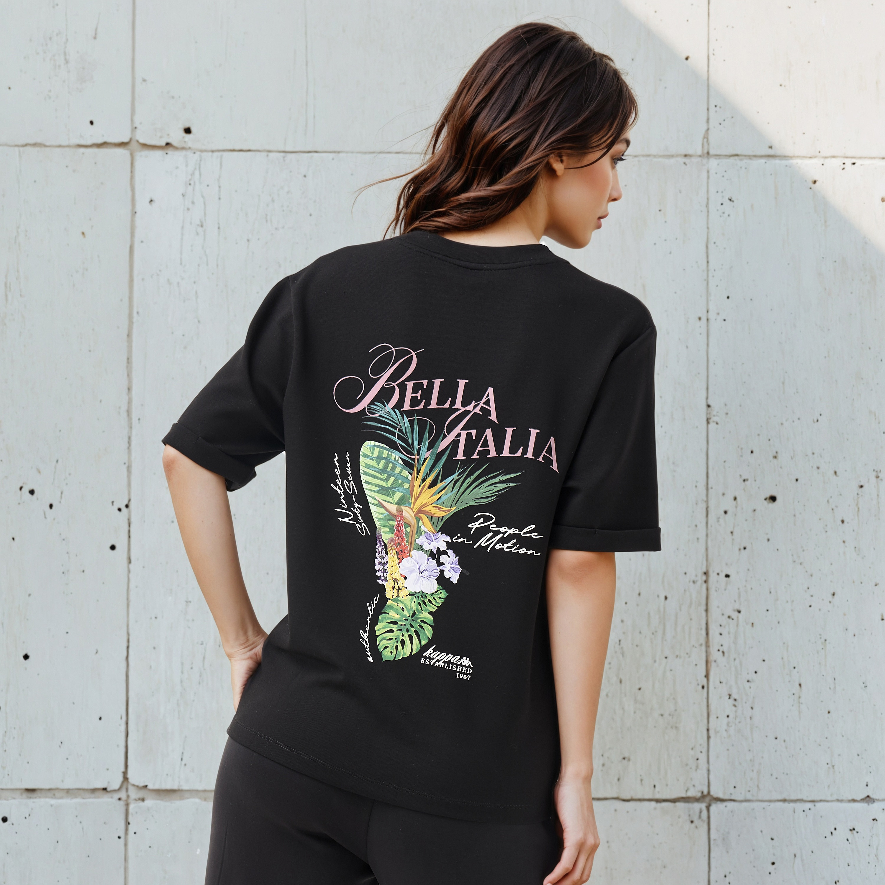 Kappa T-shirt Relaxed Fit with Tropical Print Cotton-women-clothing-tshirts-image-1