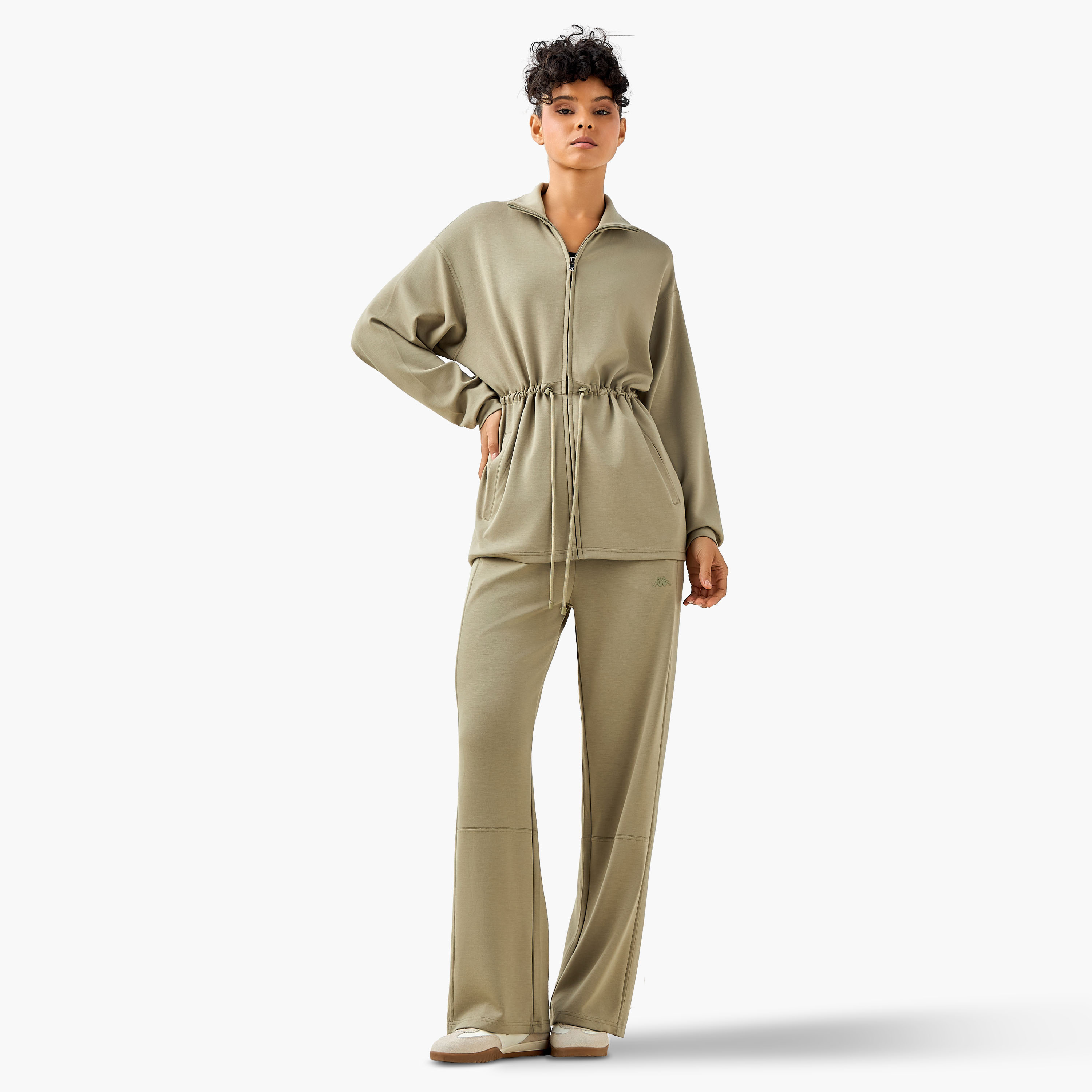 Kappa Women Soft Touch Drawstring Waist Longline Jacket-women-clothing-coordsets-image-2