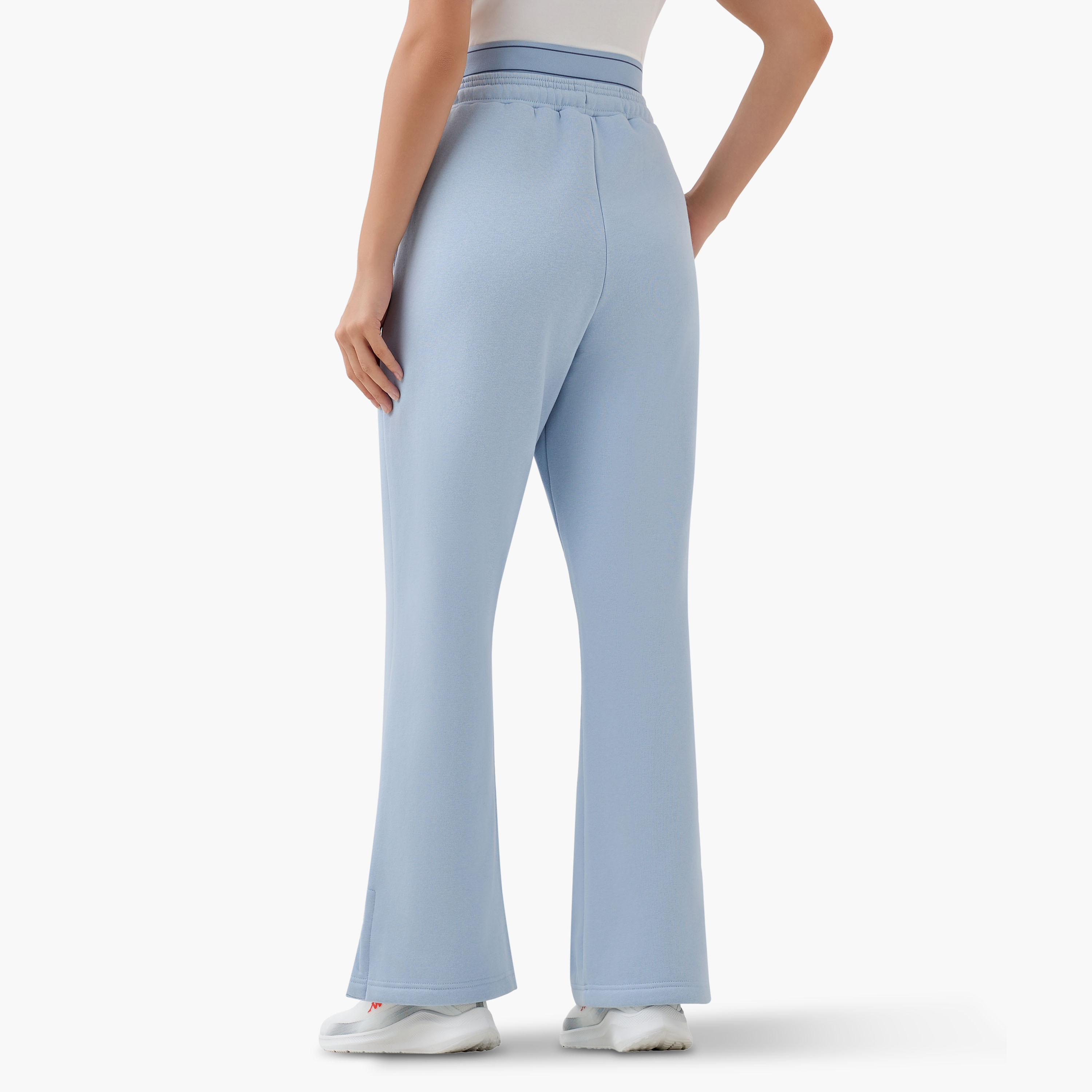 Kappa Slit Accent Flared Track Pants with Pockets-women-clothing-bottoms-joggers-image-3