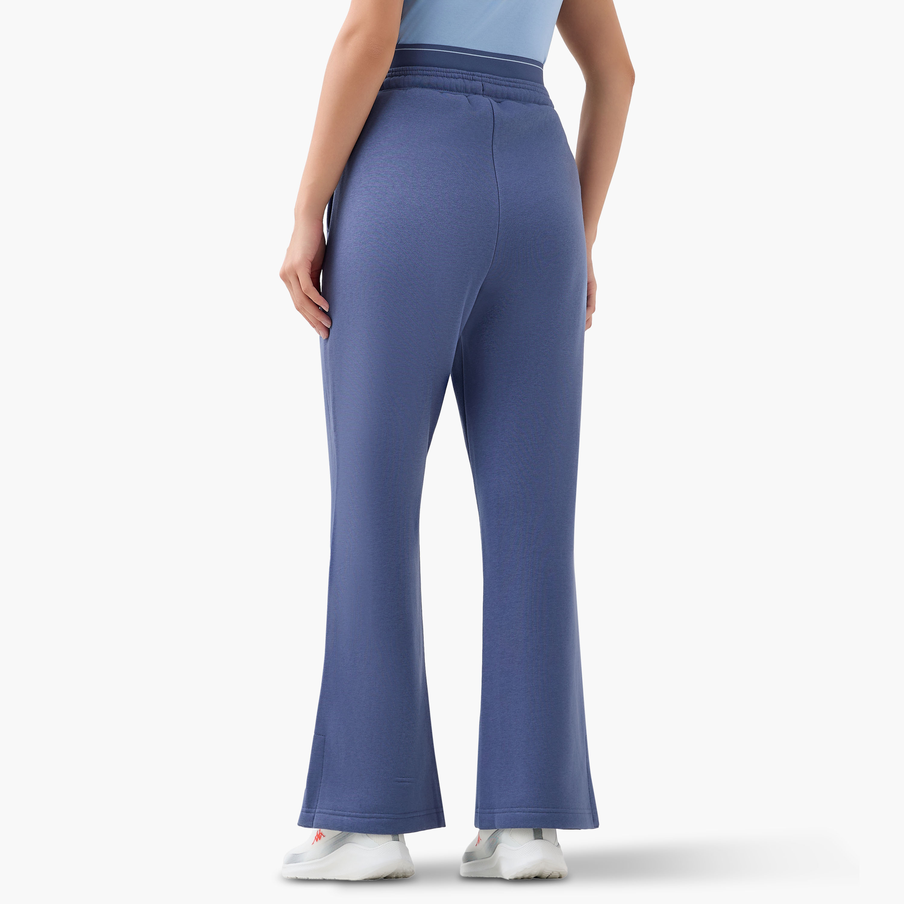 Kappa Slit Accent Flared Track Pants with Pockets-women-clothing-bottoms-joggers-image-3