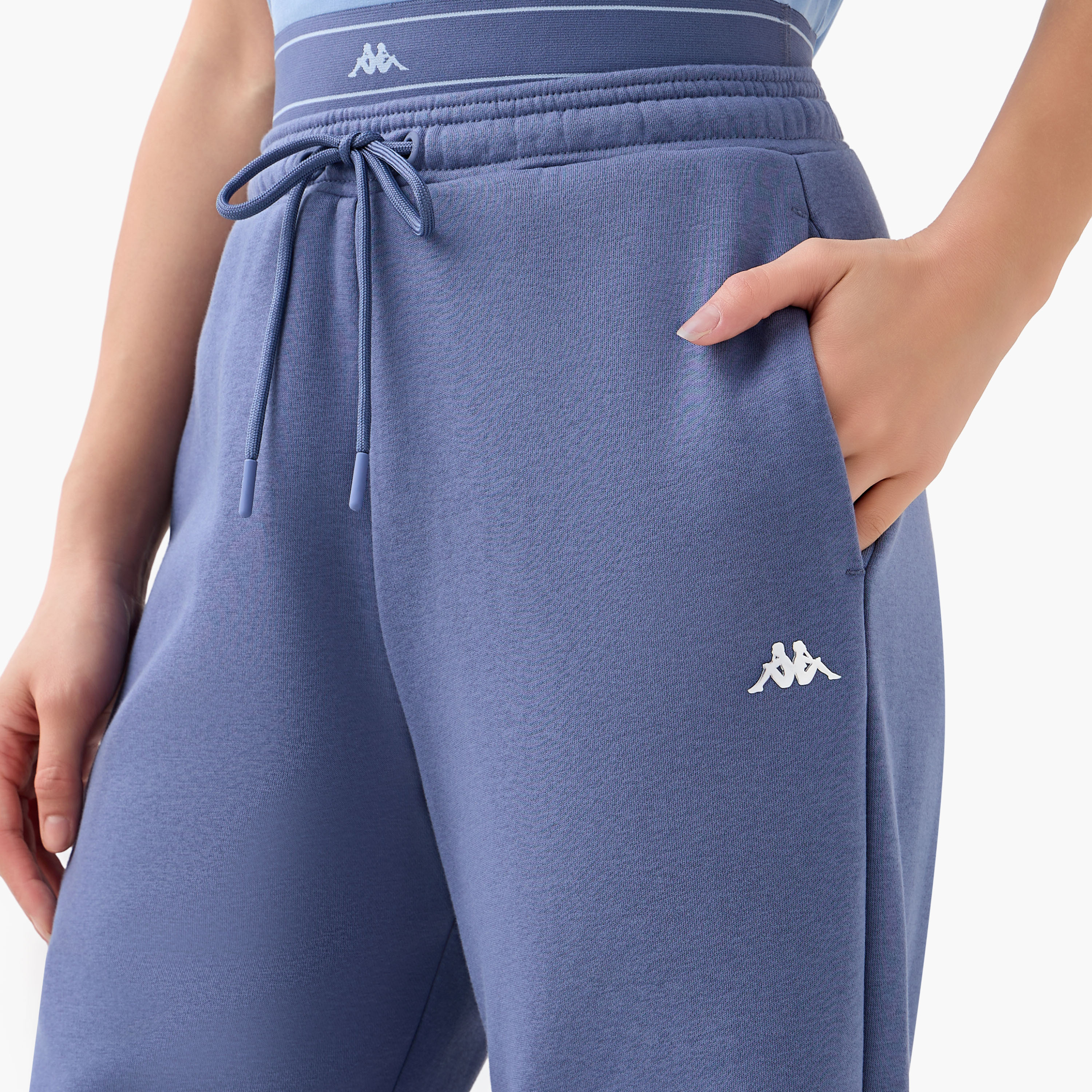 Kappa Slit Accent Flared Track Pants with Pockets-women-clothing-bottoms-joggers-image-4
