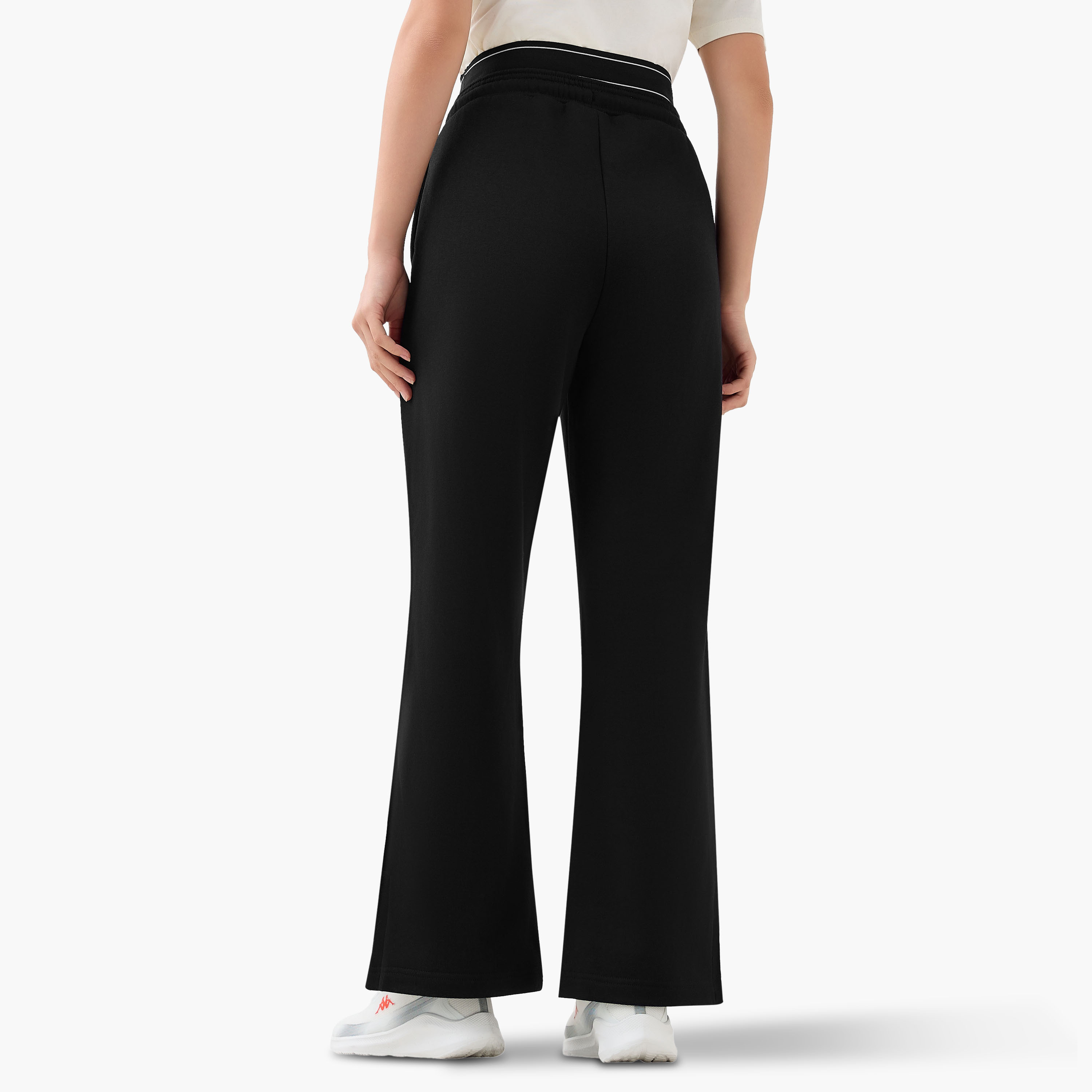 Kappa Slit Accent Flared Track Pants with Pockets-women-clothing-bottoms-joggers-image-3