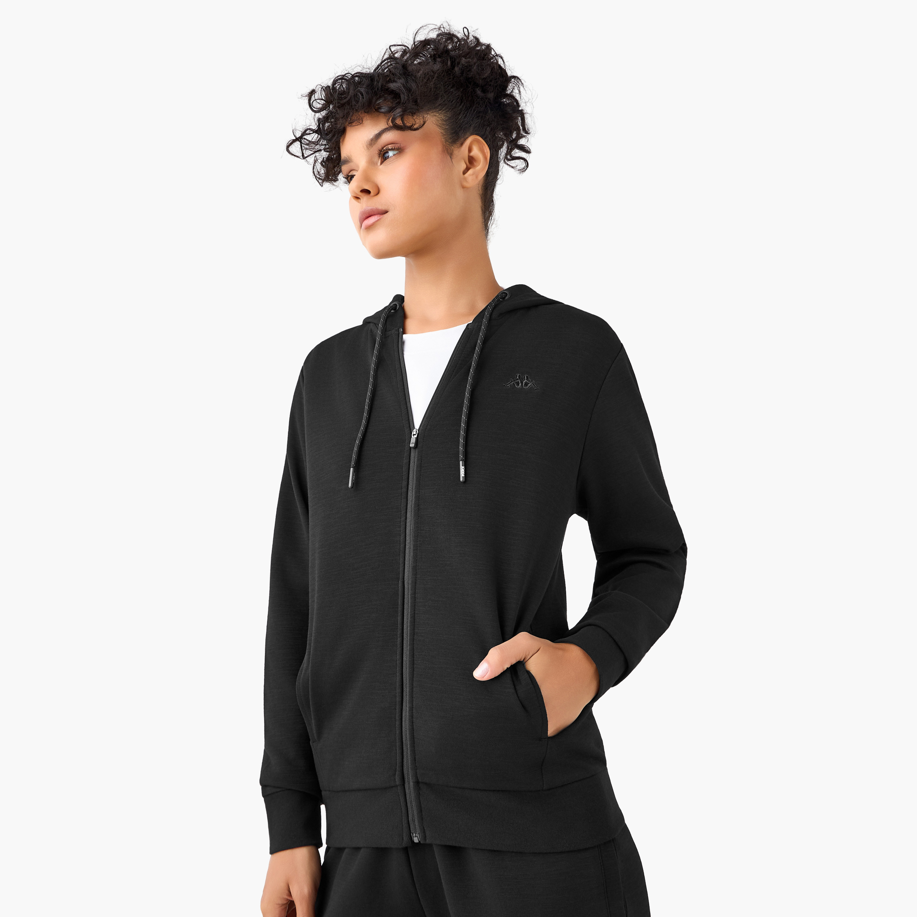Kappa Women Zip Closure Hooded Sweatshirt-women-clothing-coordsets-image-3