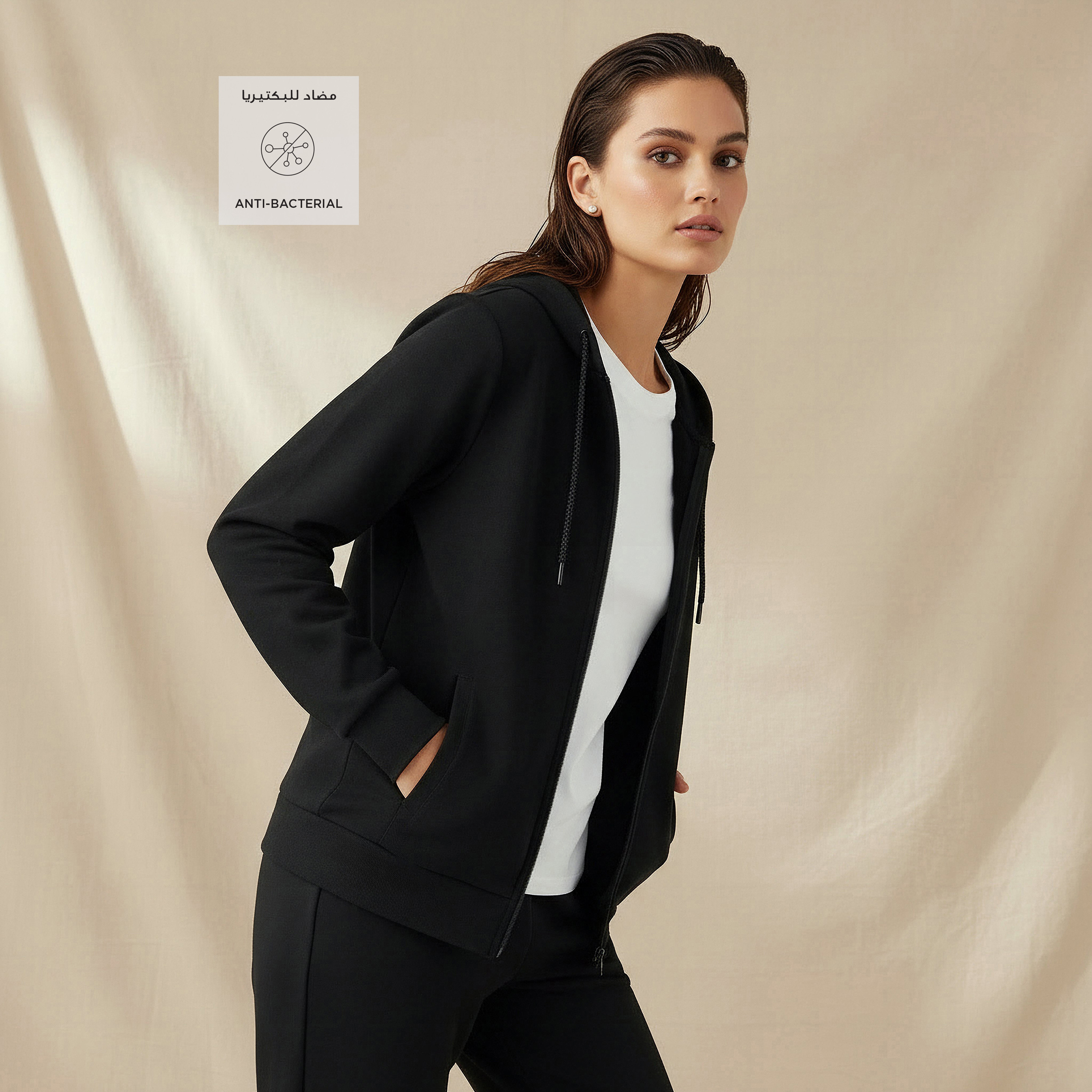 Kappa Women Zip Closure Hooded Sweatshirt-women-clothing-coordsets-image-4